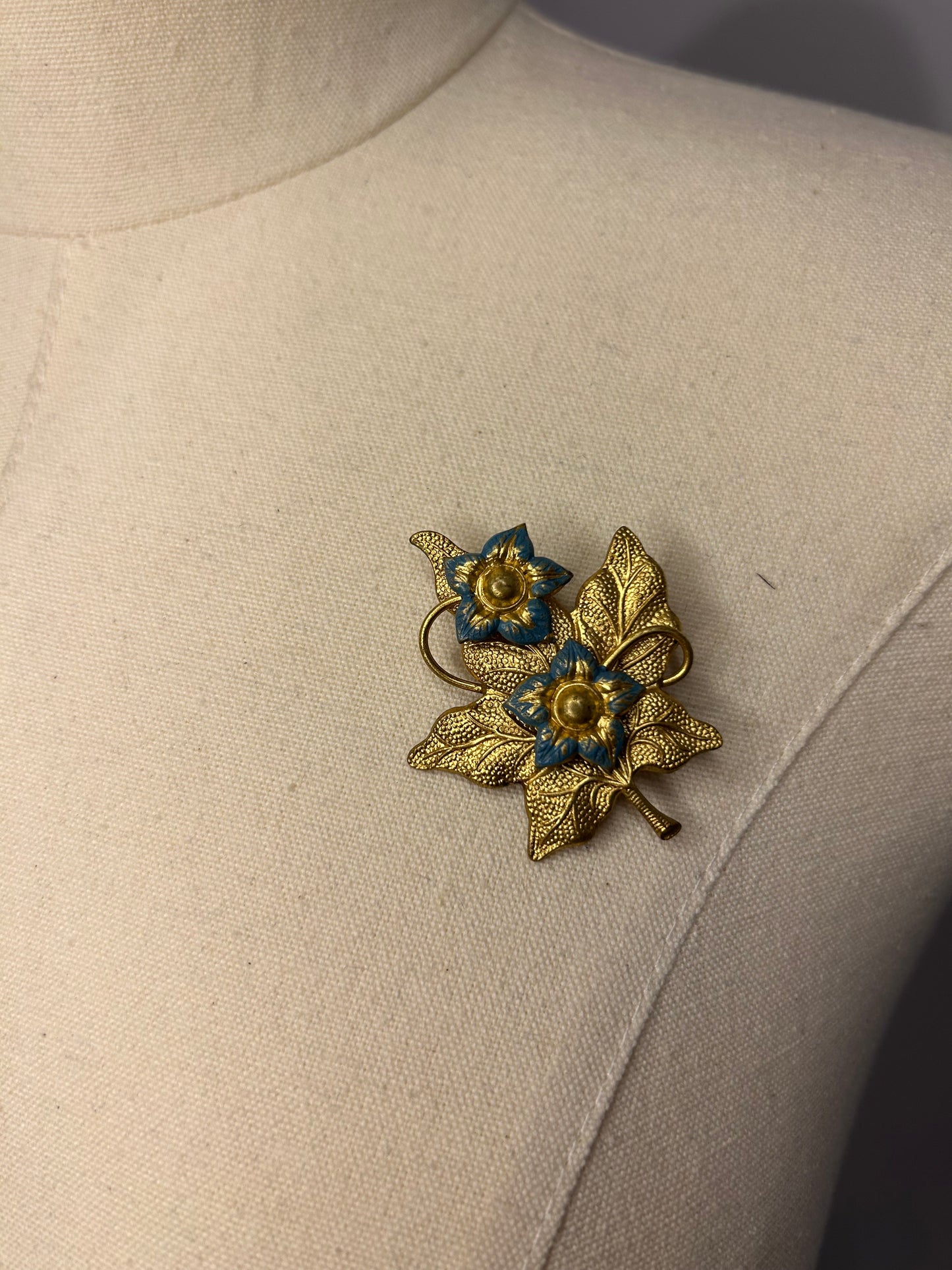 Leaf and Flowers Brooch