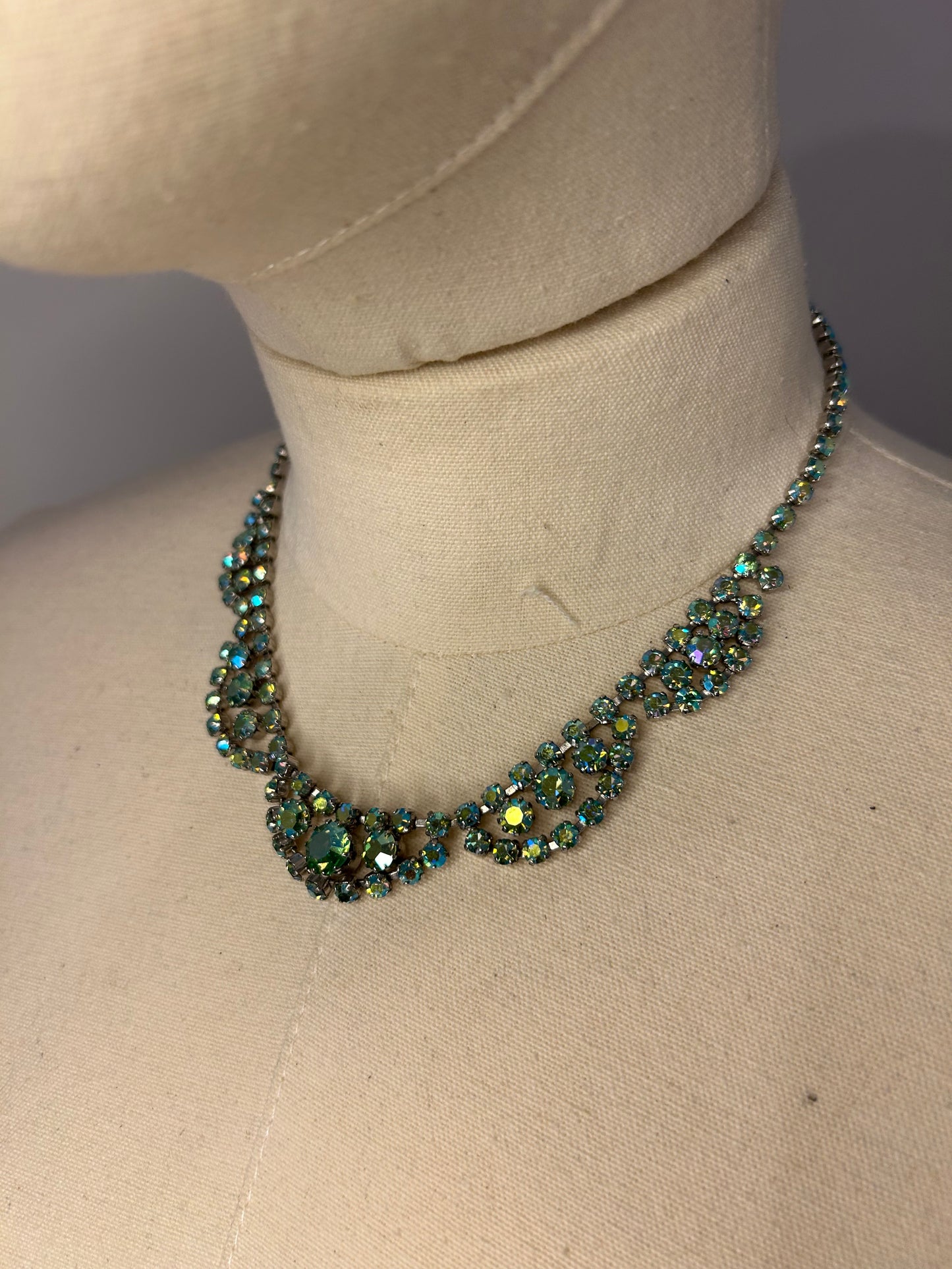 Green Rhinestone Necklace