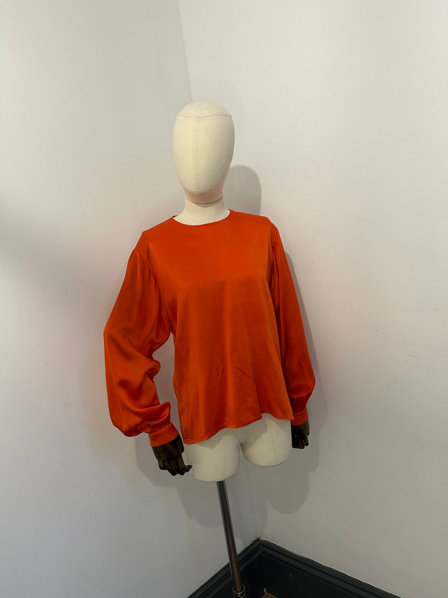 Tomato Silk Blouse