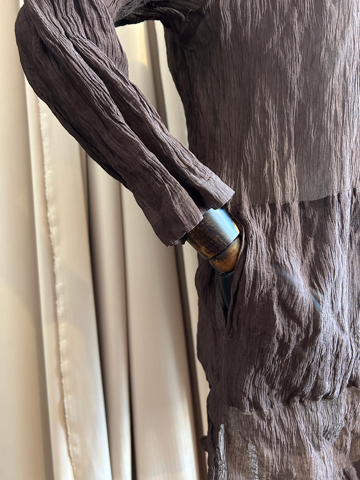 Brown Crinkle Shirt