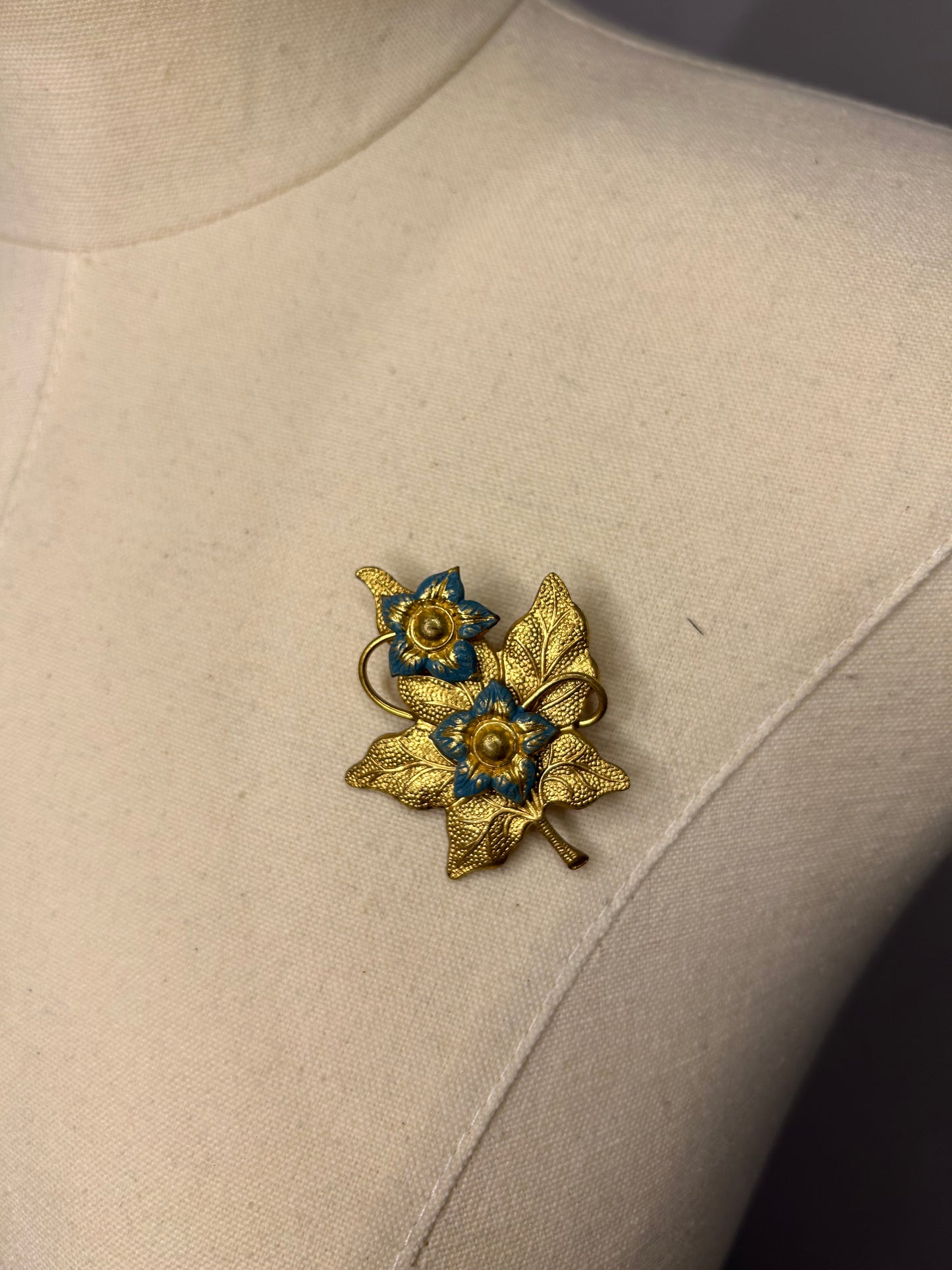 Leaf and Flowers Brooch
