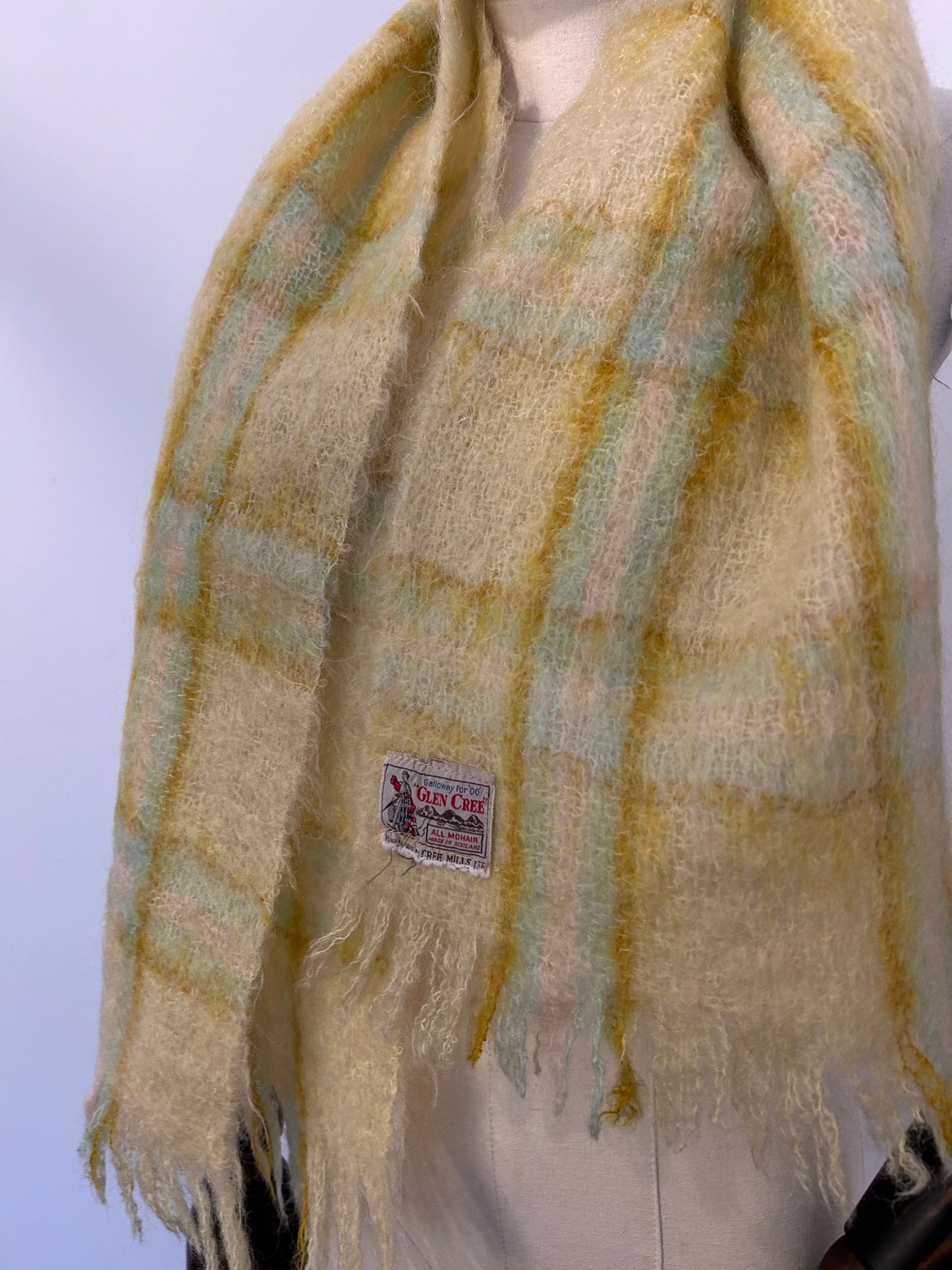 Acidic Mohair Check Scarf