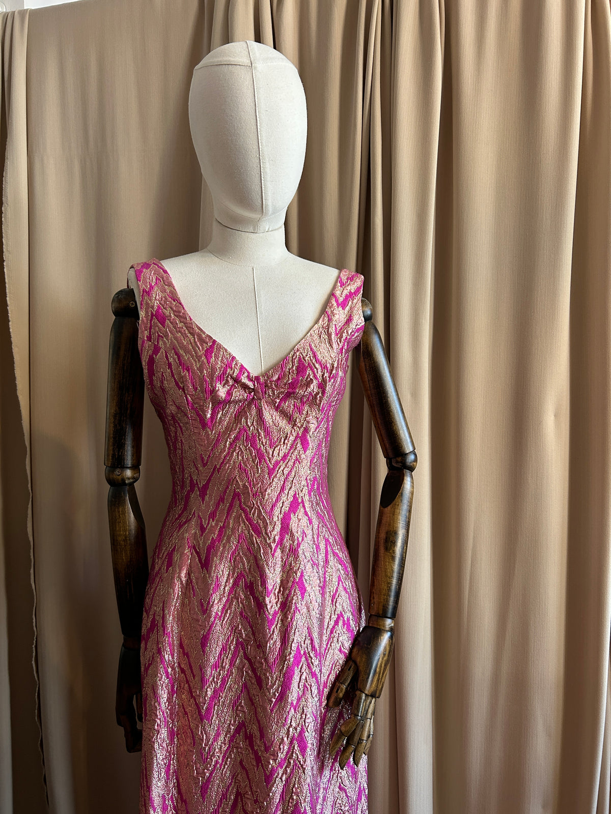 Metallic Pink and Gold Gown