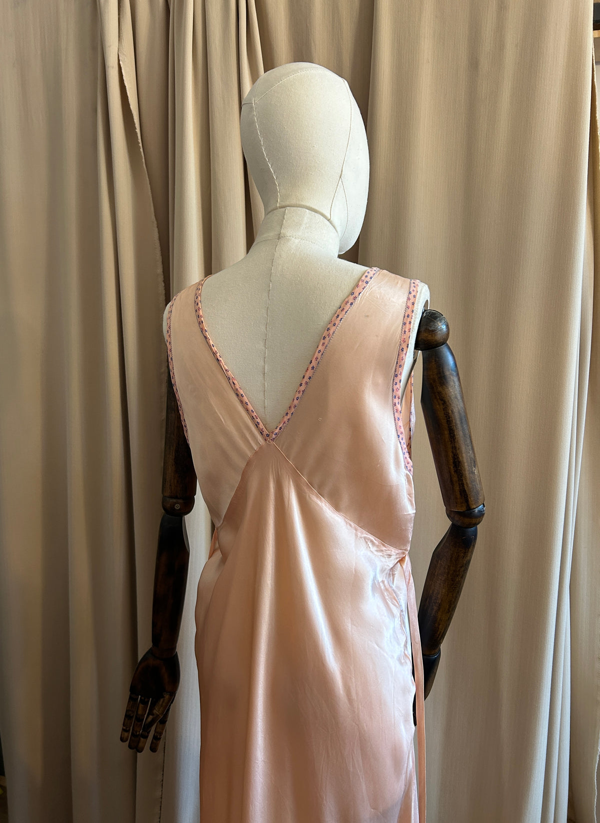 Pink Bias Cut Satin Slip