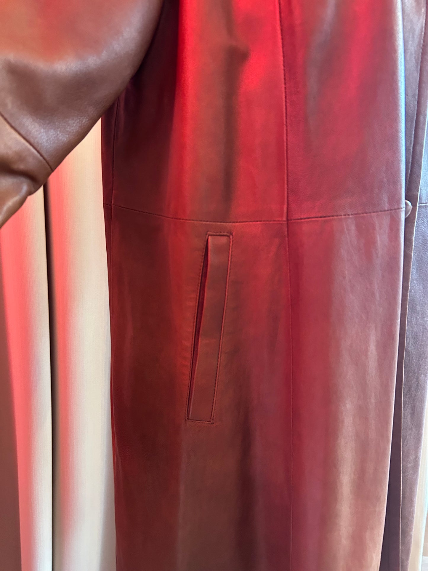 Italian Leather Swing Coat