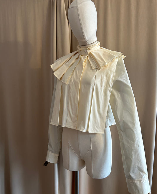 Jil Sander Ruffle Neck Box Pleat Blouse