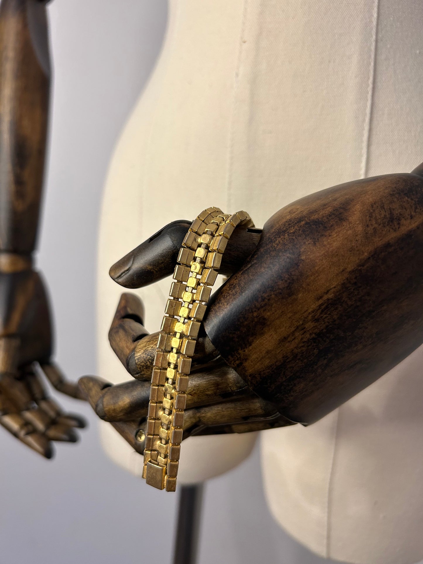 Gold and Faux Turquoise Bracelet