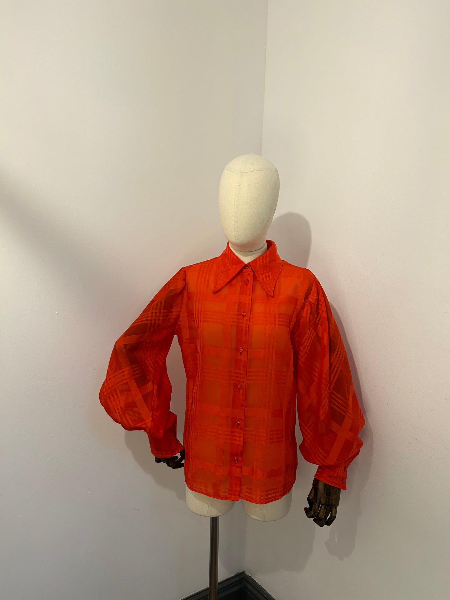 Balloon Sleeve Tomato Blouse