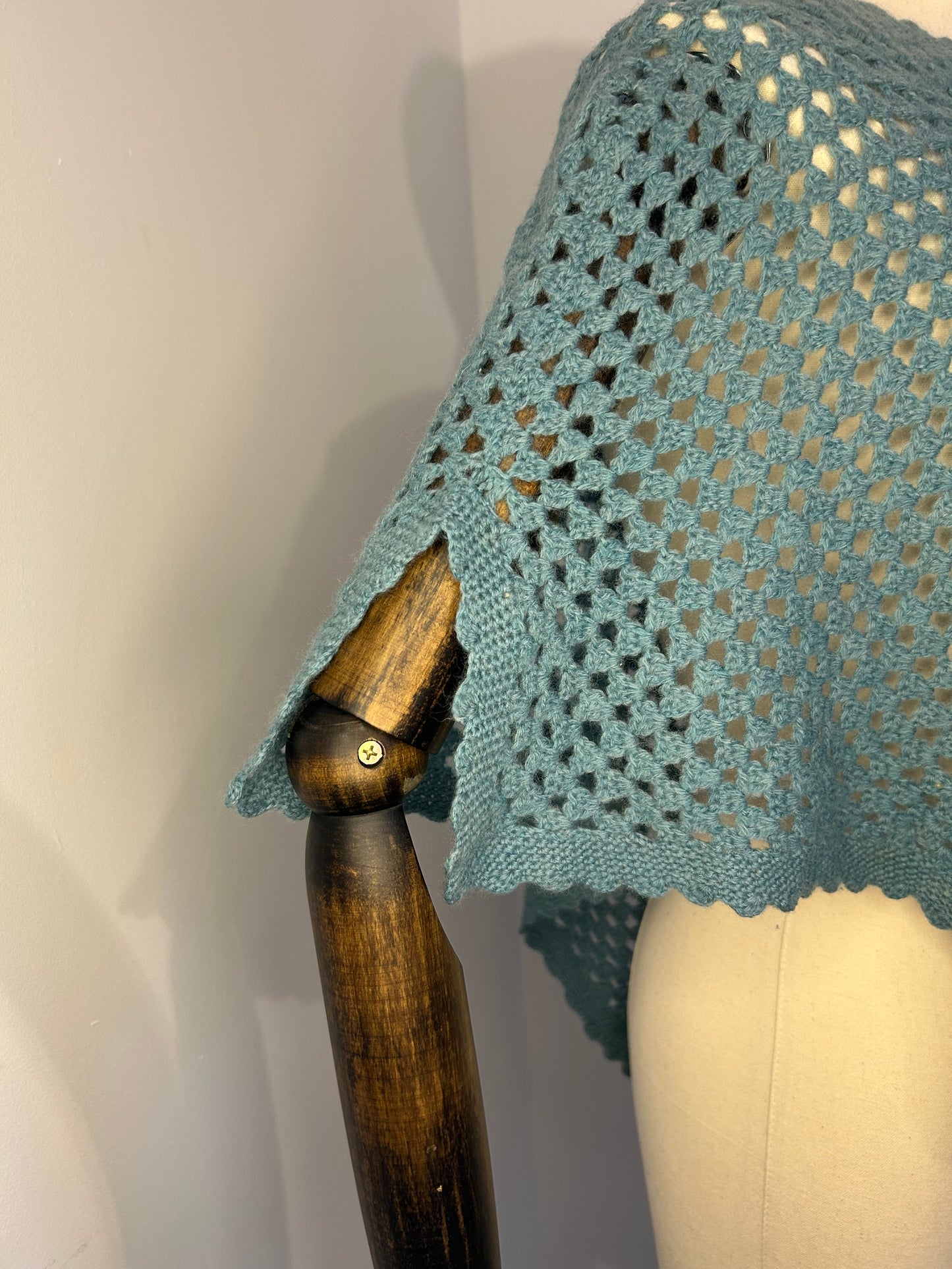 Teal Hand Crochet Capelet