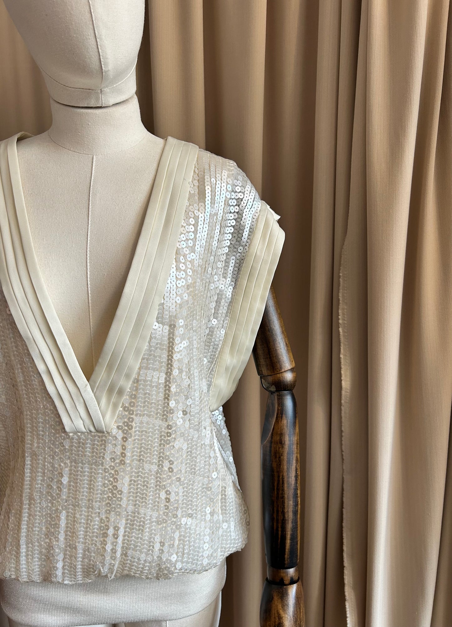 White Sequin Top