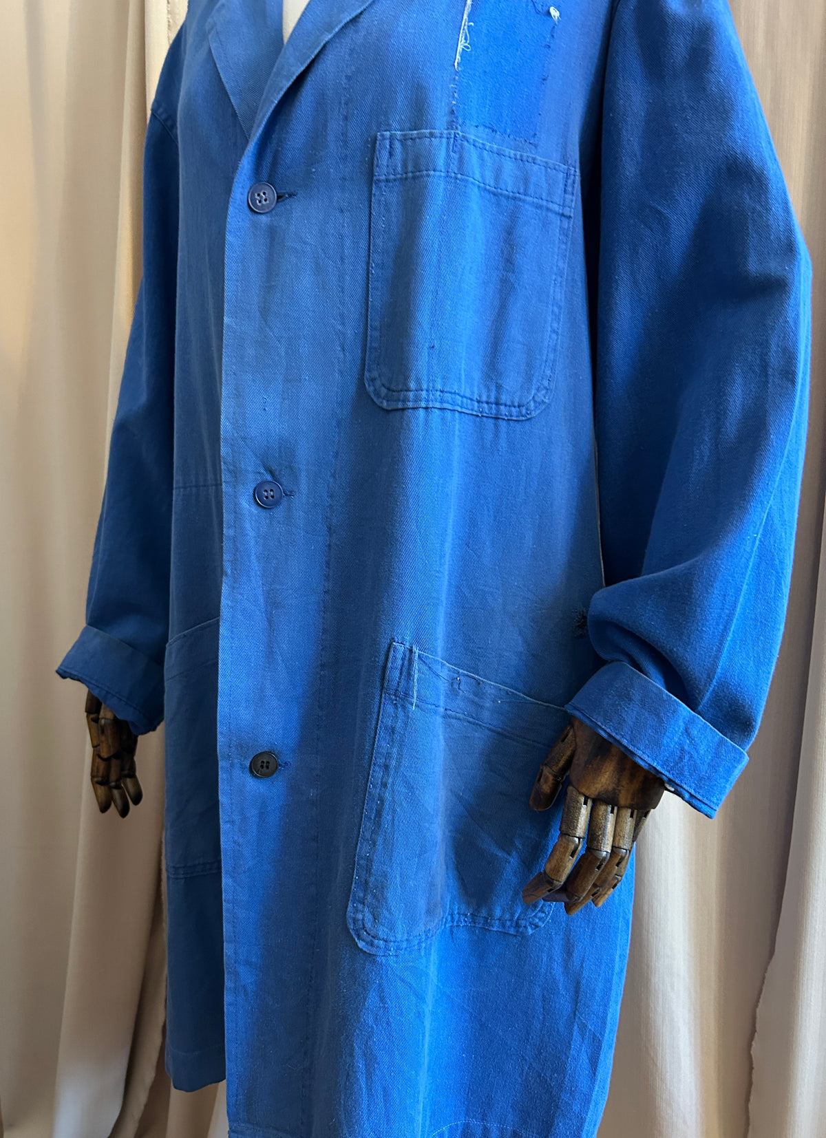 Distressed French Longline Workwear Jacket