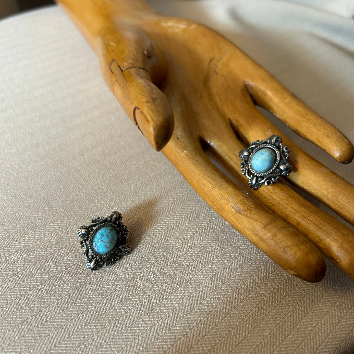 Silver and Turquoise Clip ons