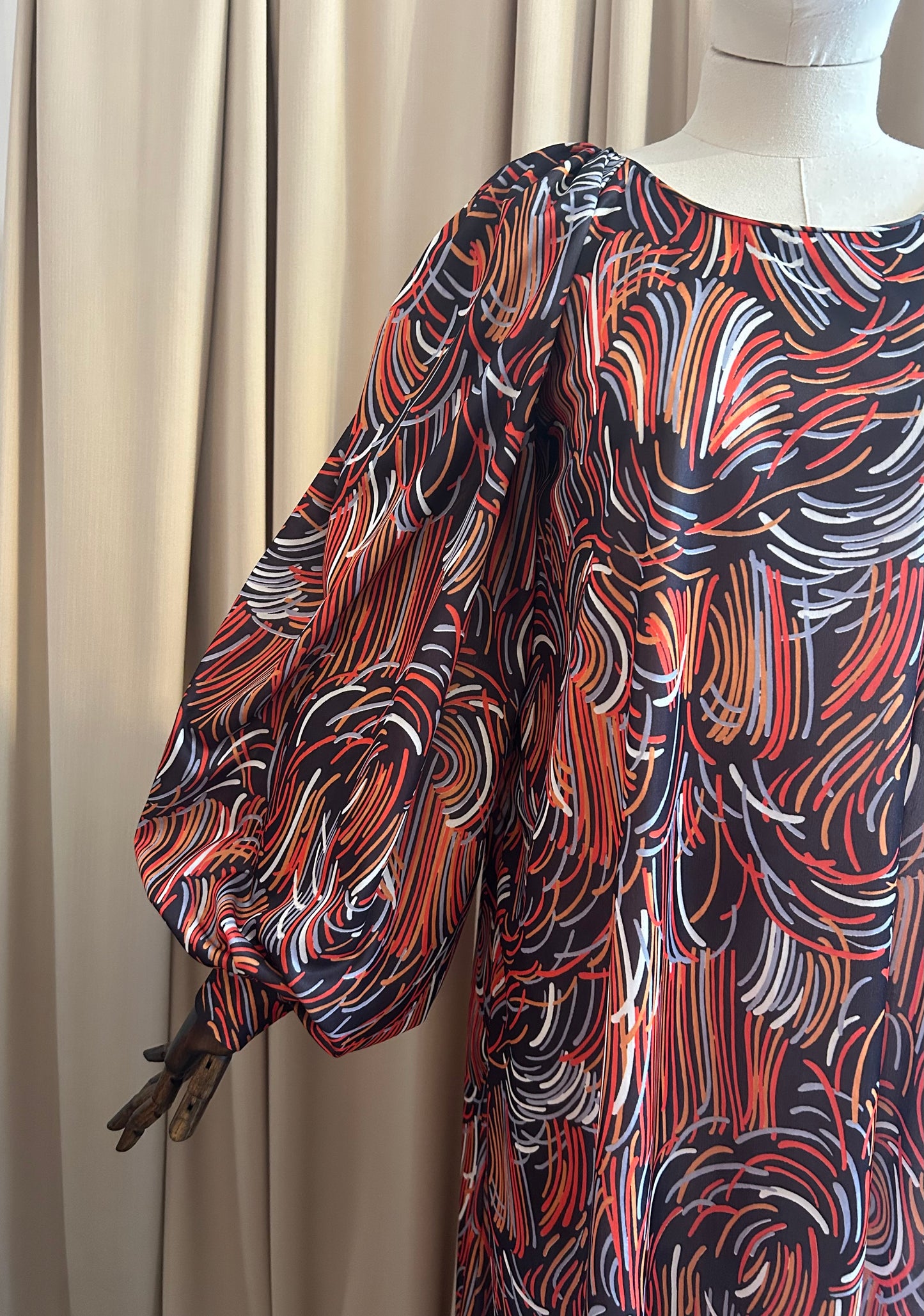 Balloon Sleeve Maxi Dress