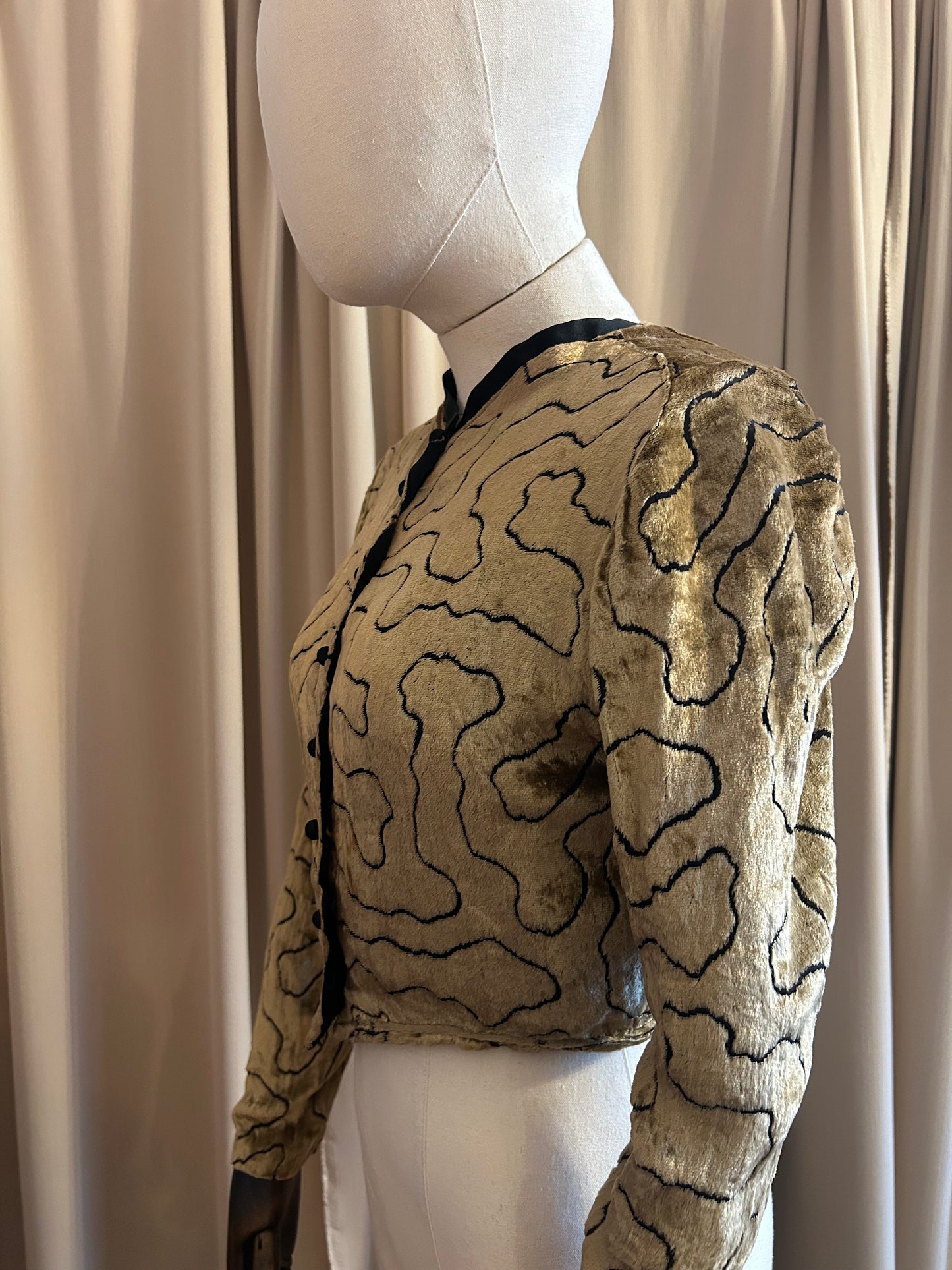 1920s Gold Silk Velvet Jacket