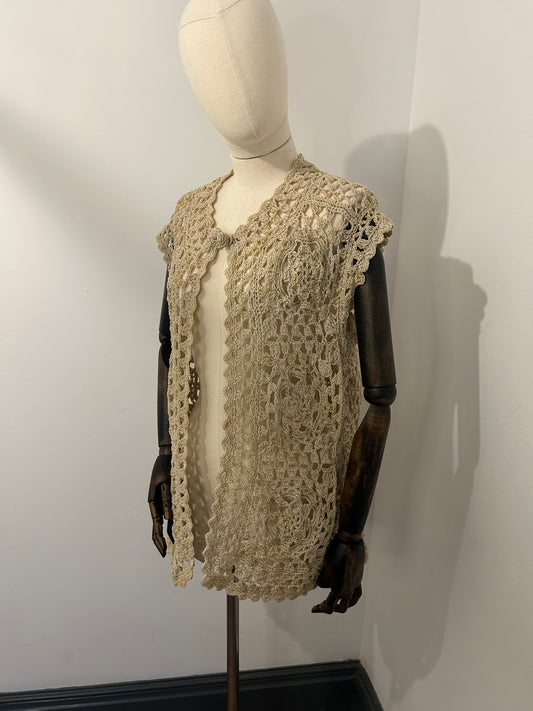 Neutral Crochet Cardigan Tank