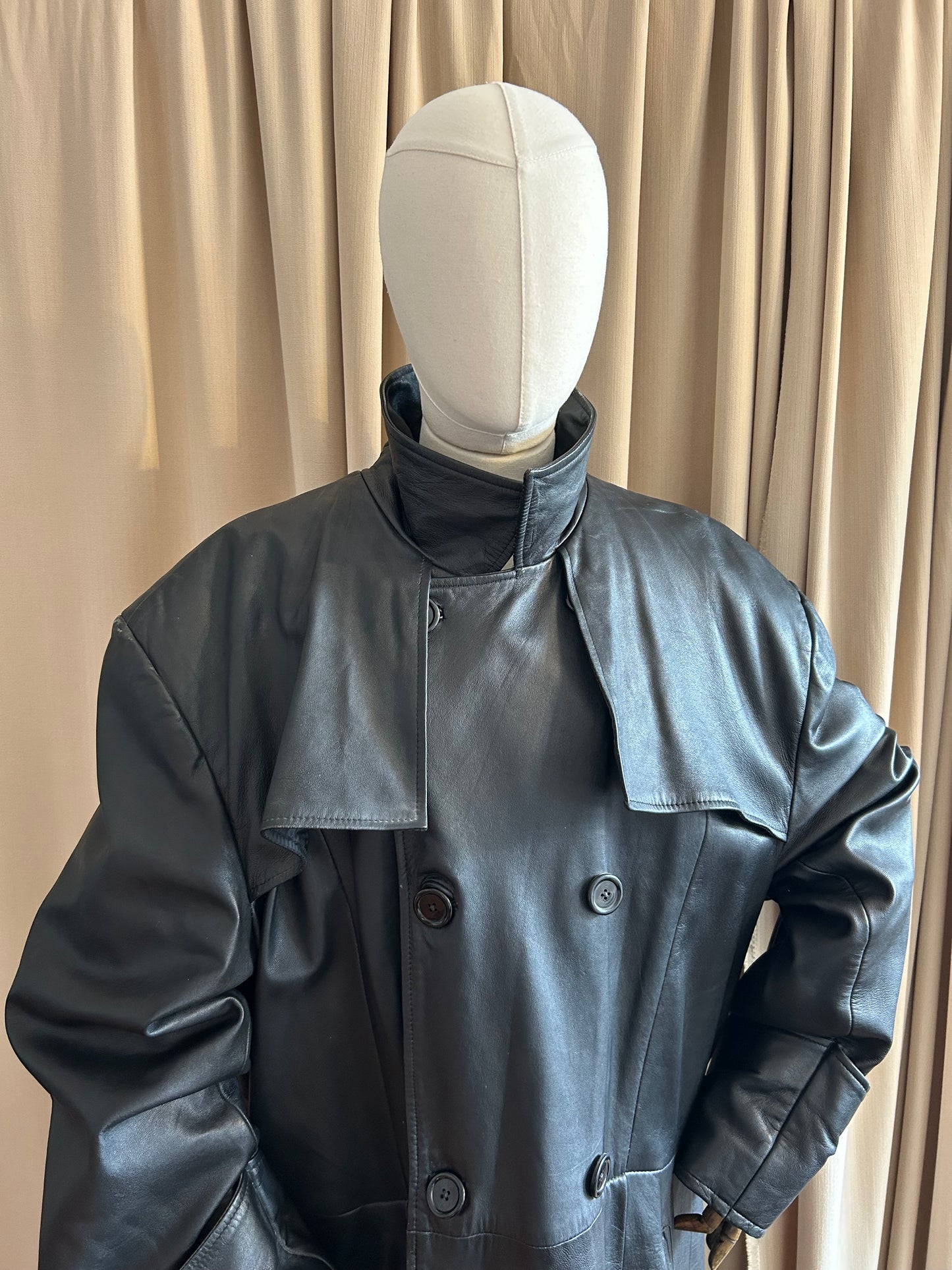 Oversized Leather Trench