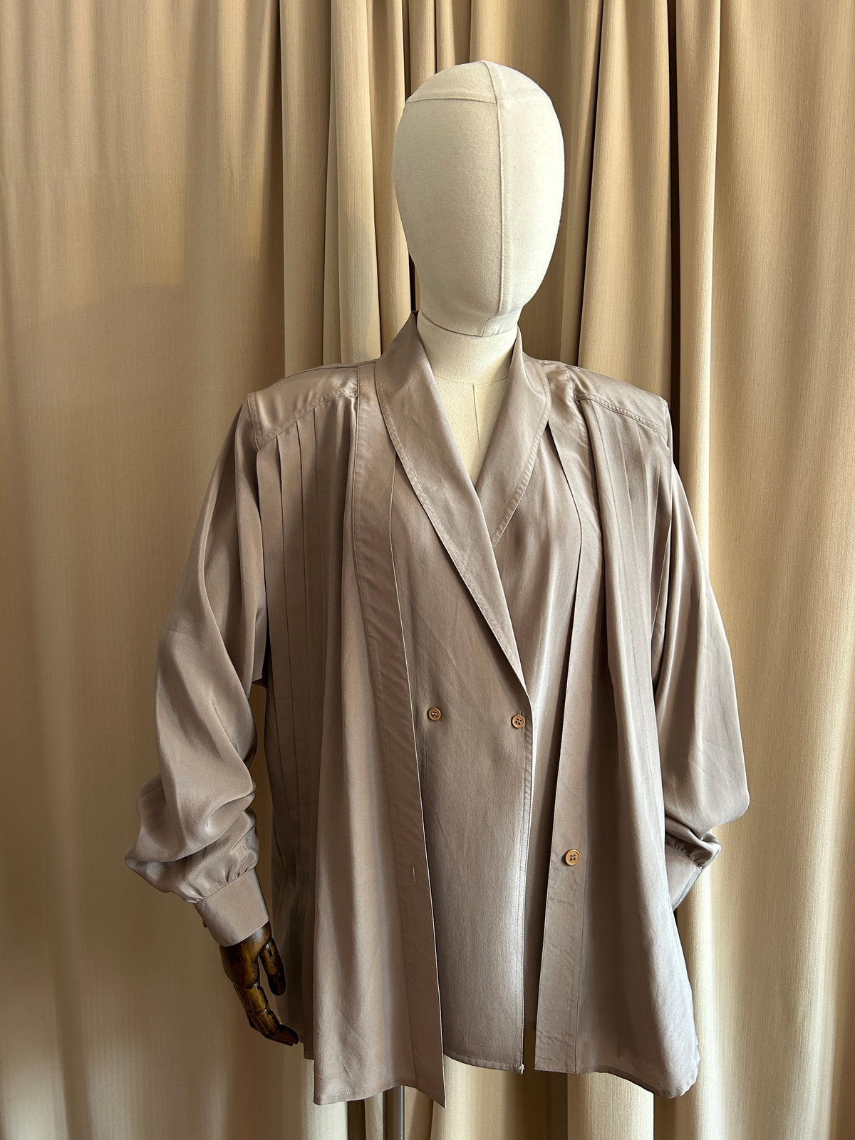 Mushroom Silk Blouse