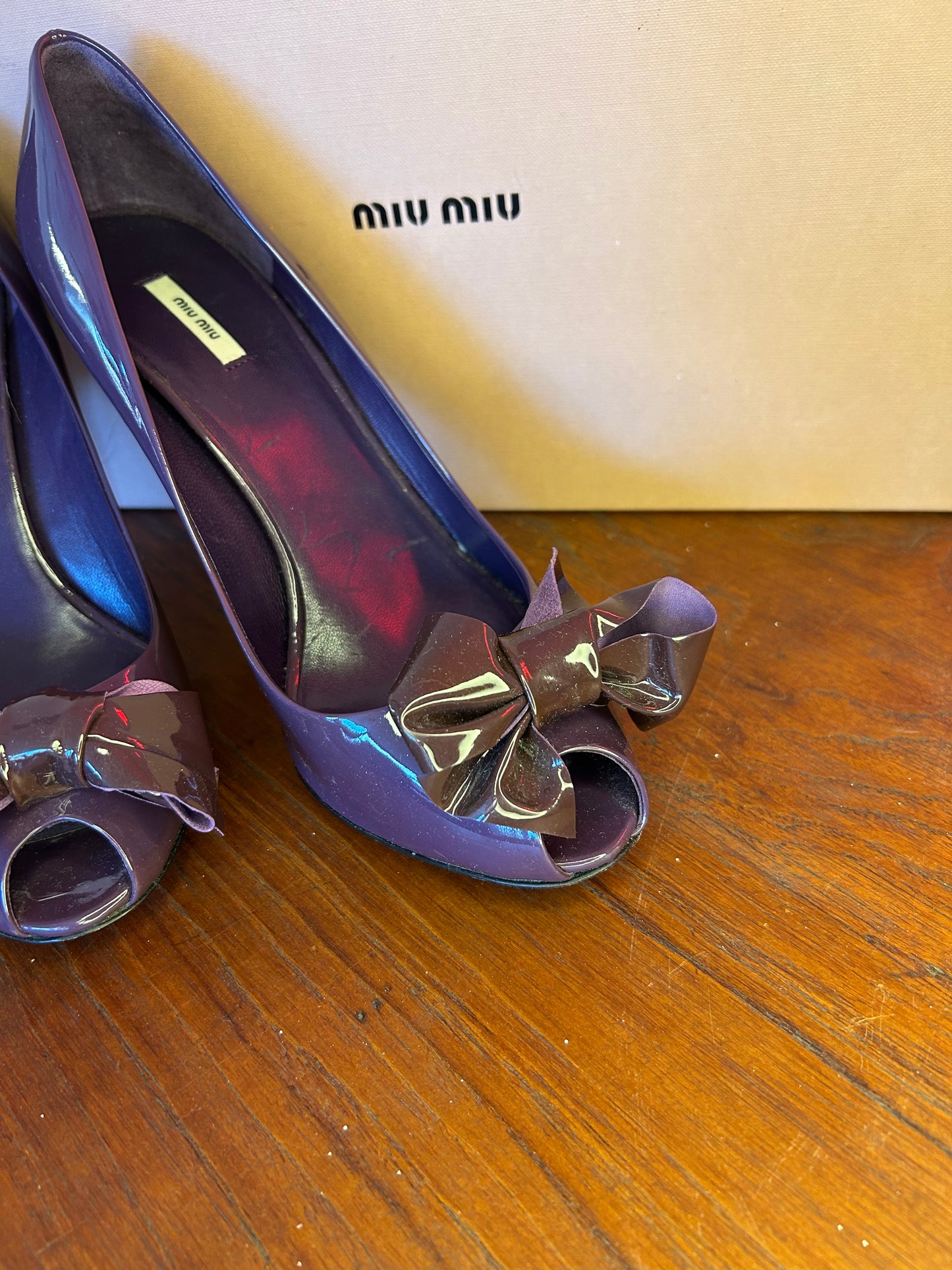 Miumiu Patent Purple Heels