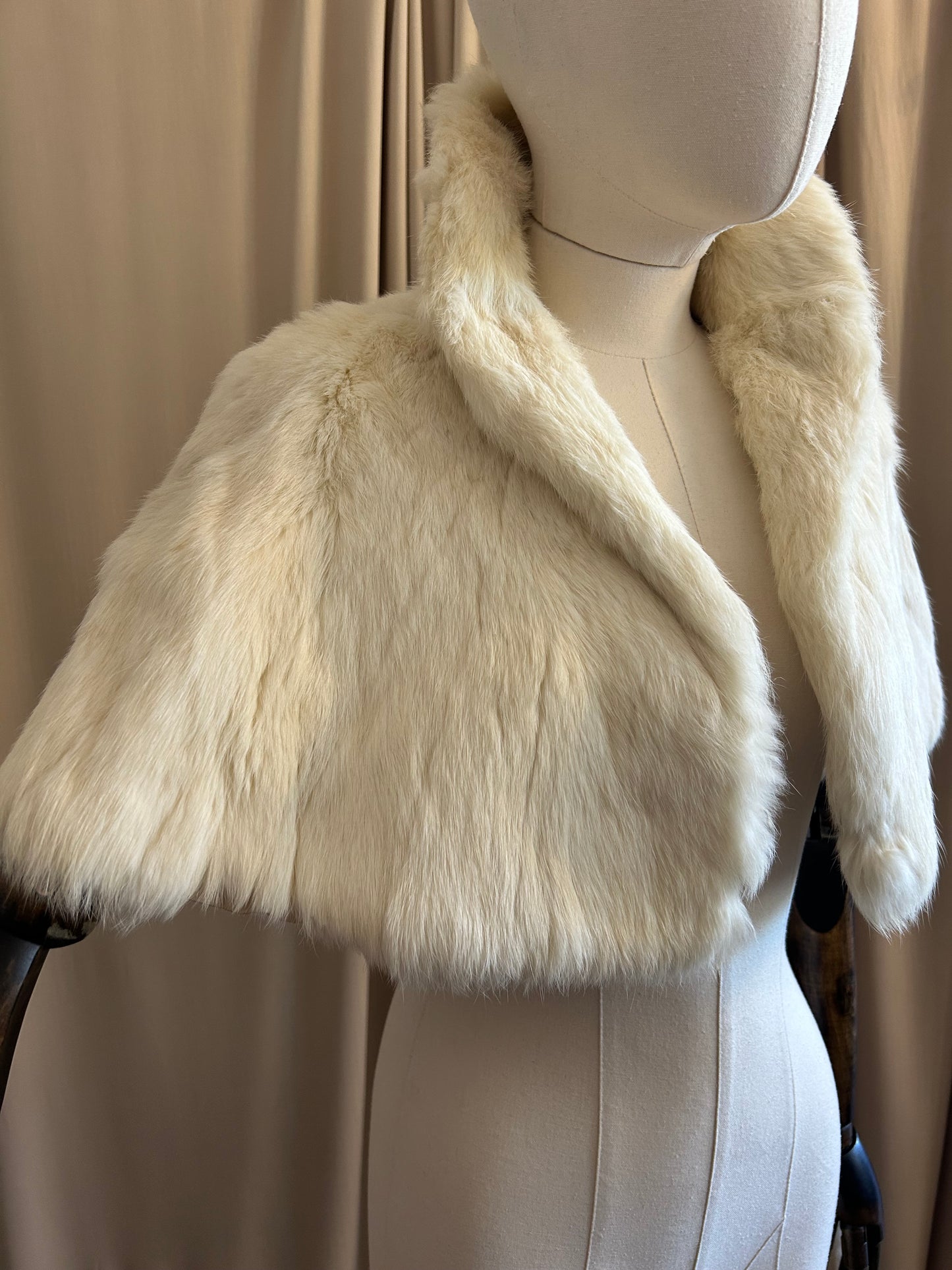 Cream Rabbit Fur Capelet