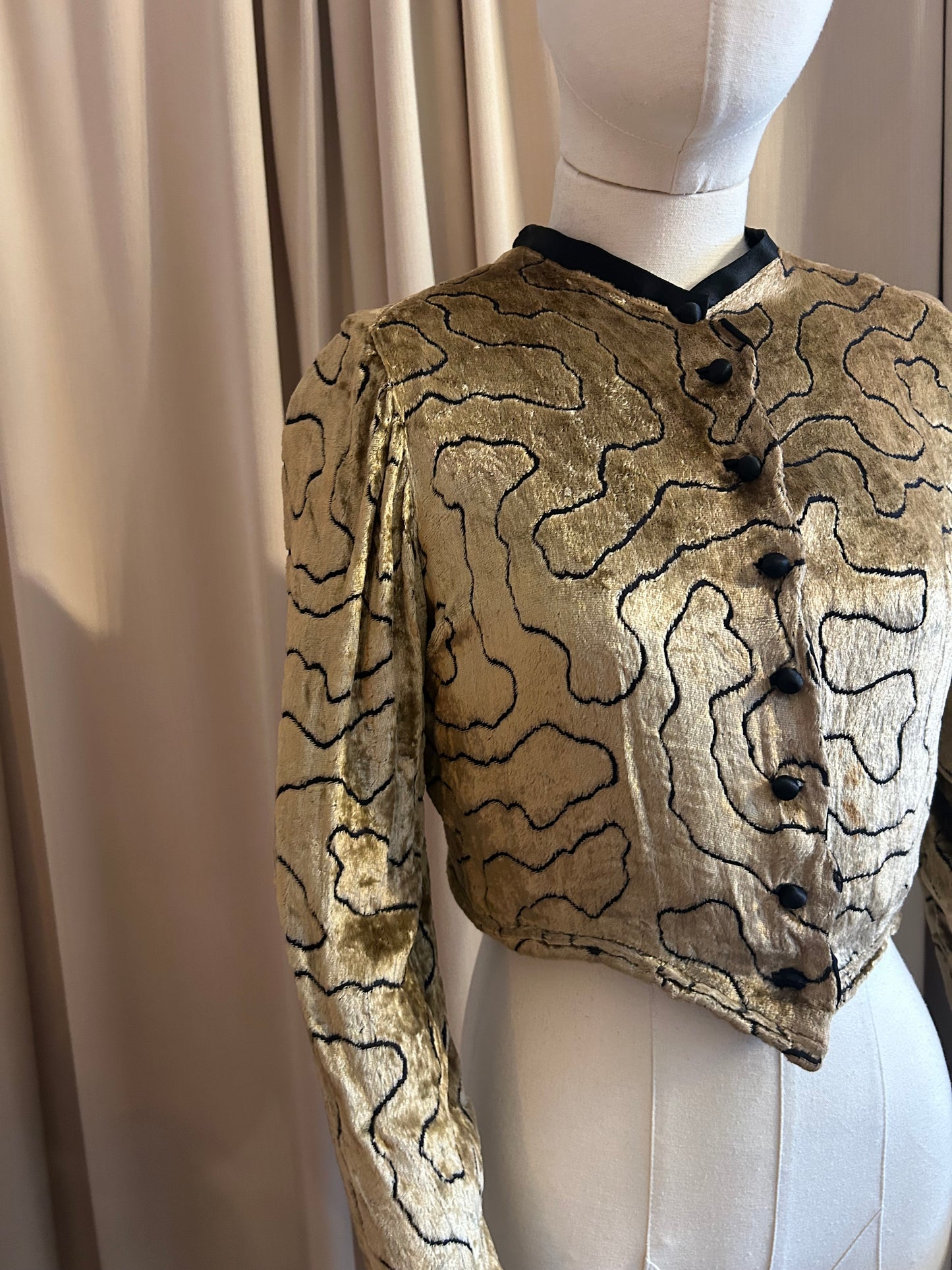 1920s Gold Silk Velvet Jacket