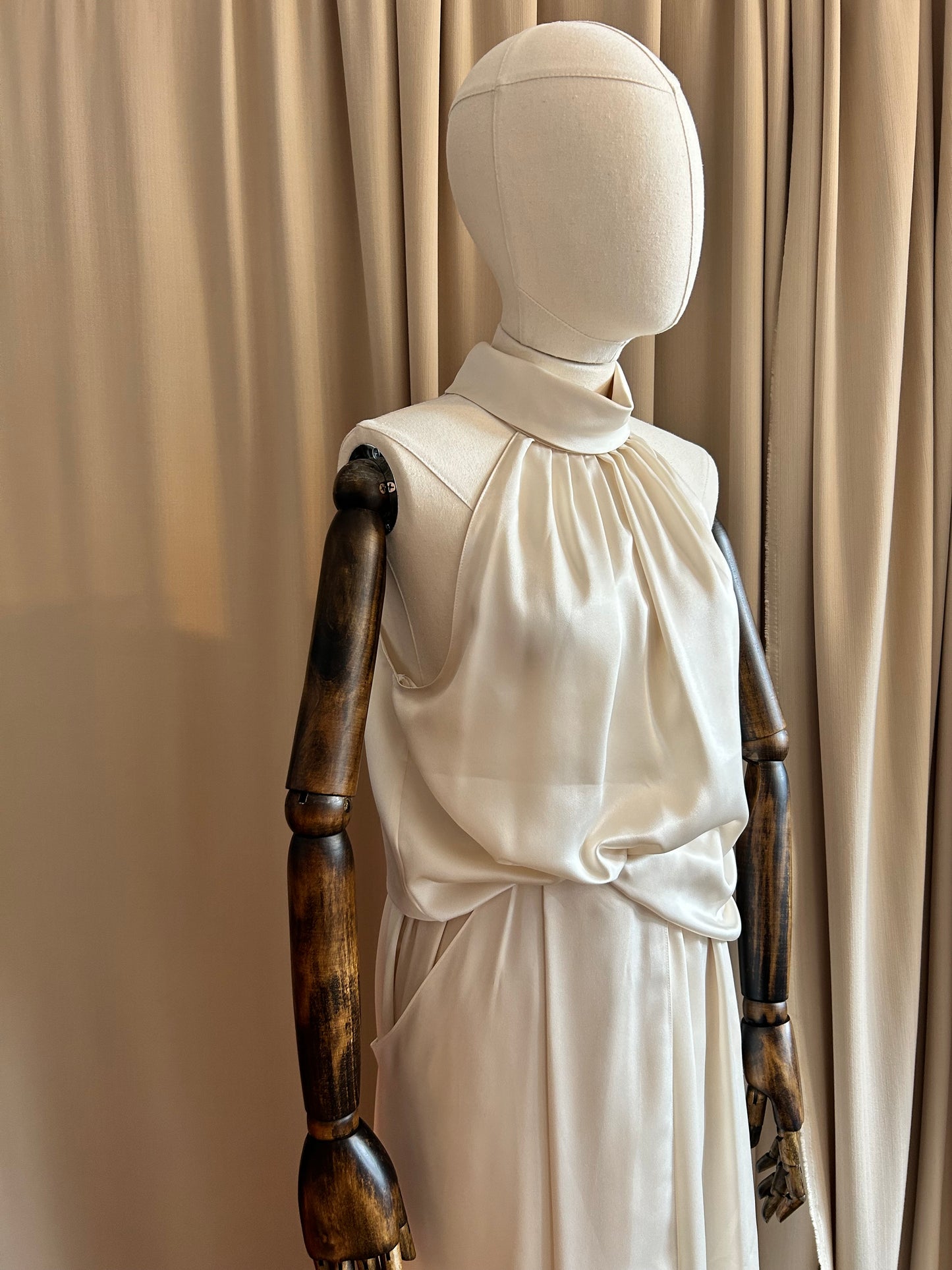 Satin Halter-neck Two Piece