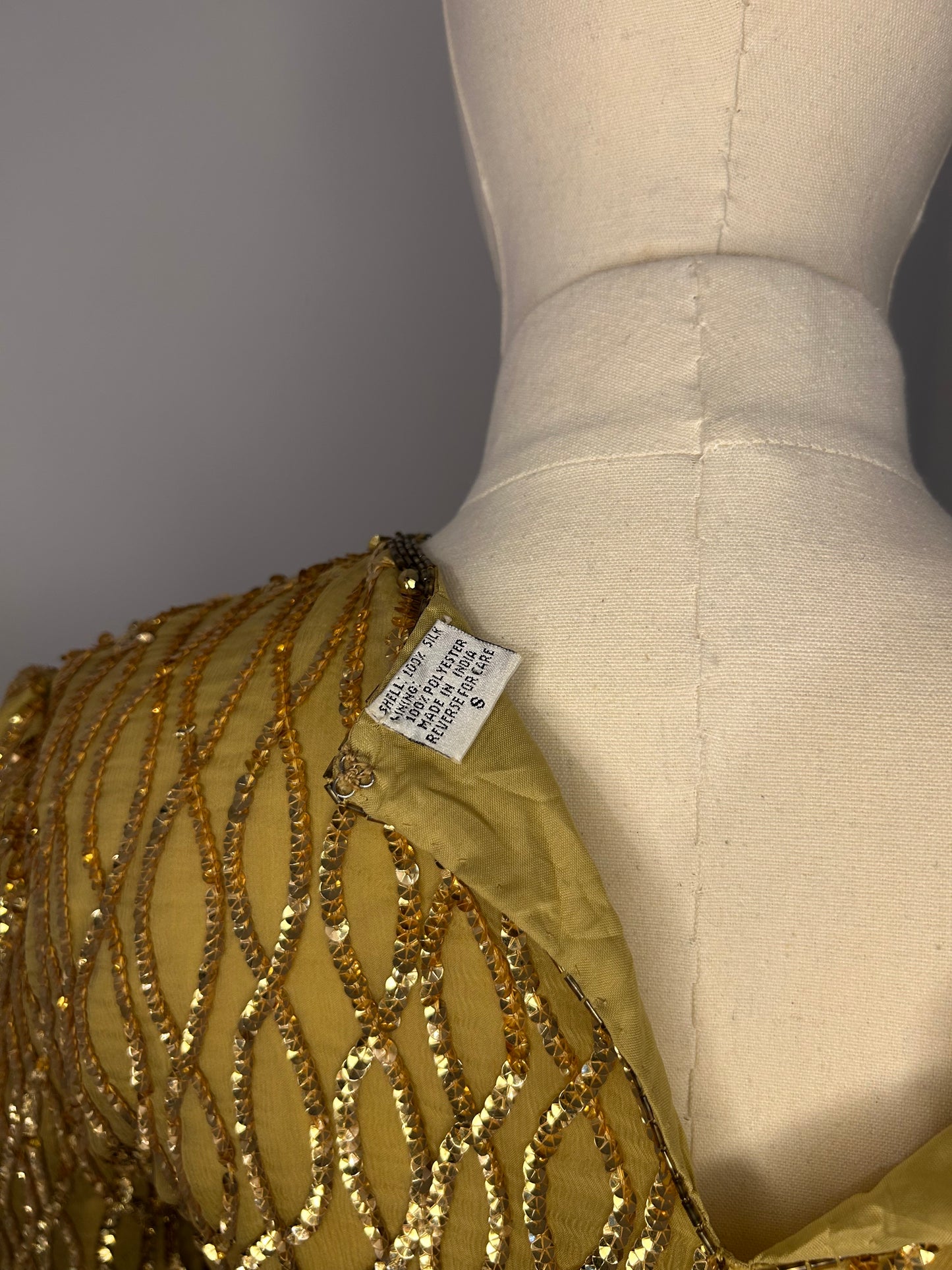 Gold Sequin Short Sleeve Top