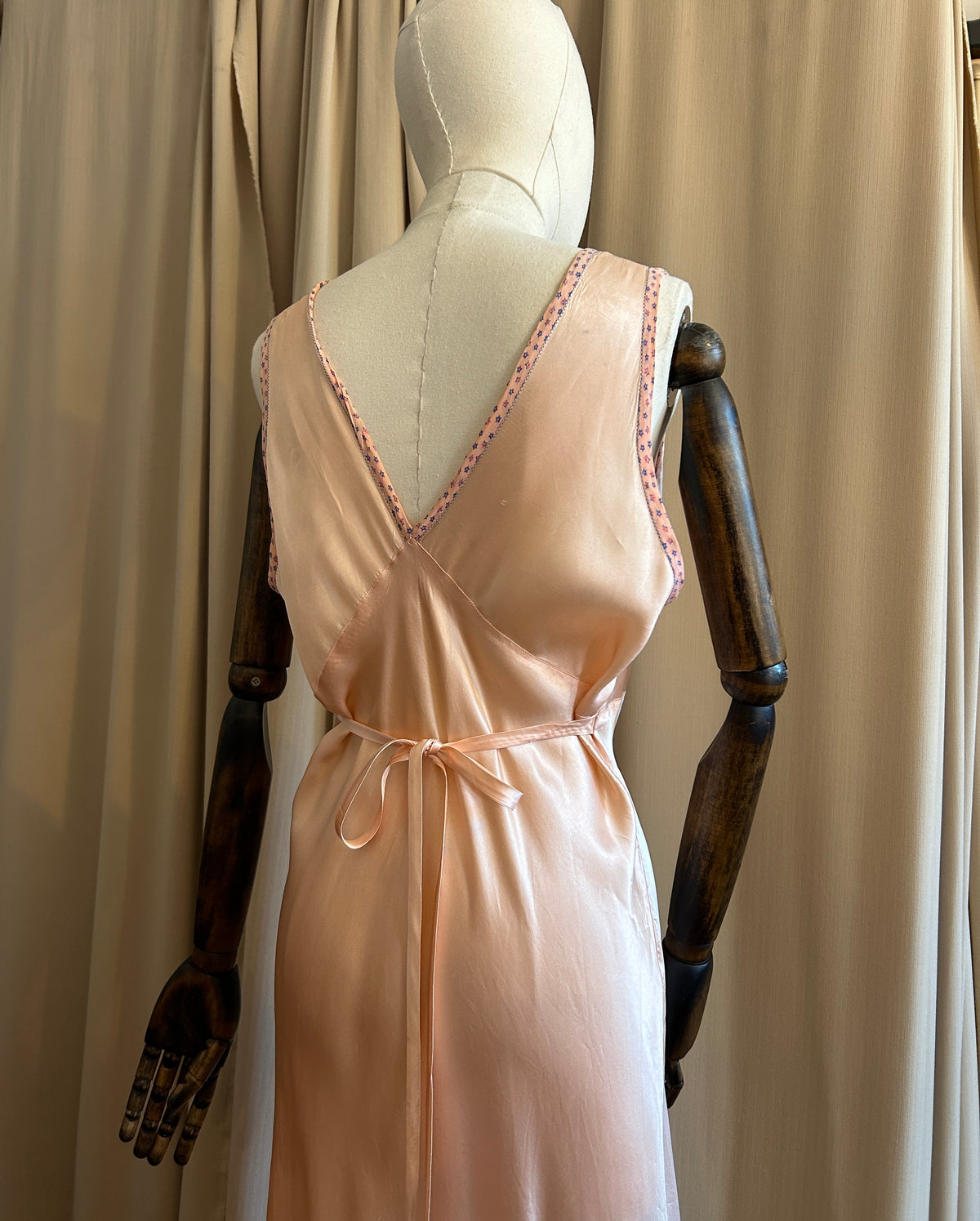 Pink Bias Cut Satin Slip