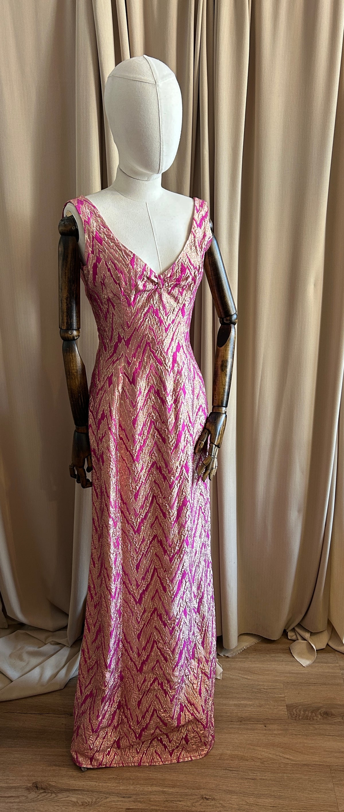 Metallic Pink and Gold Gown