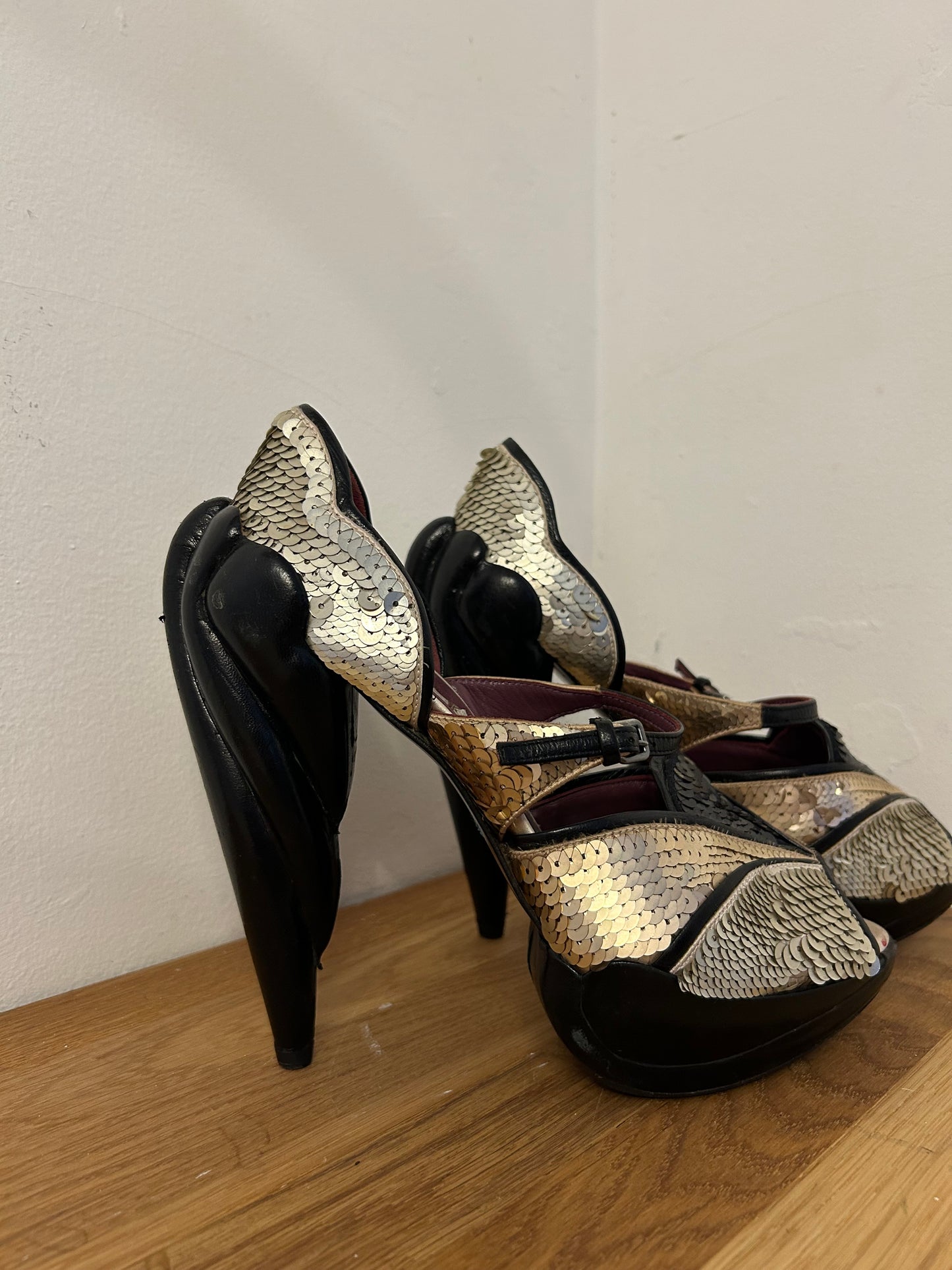 Miu Miu Sequin Platforms