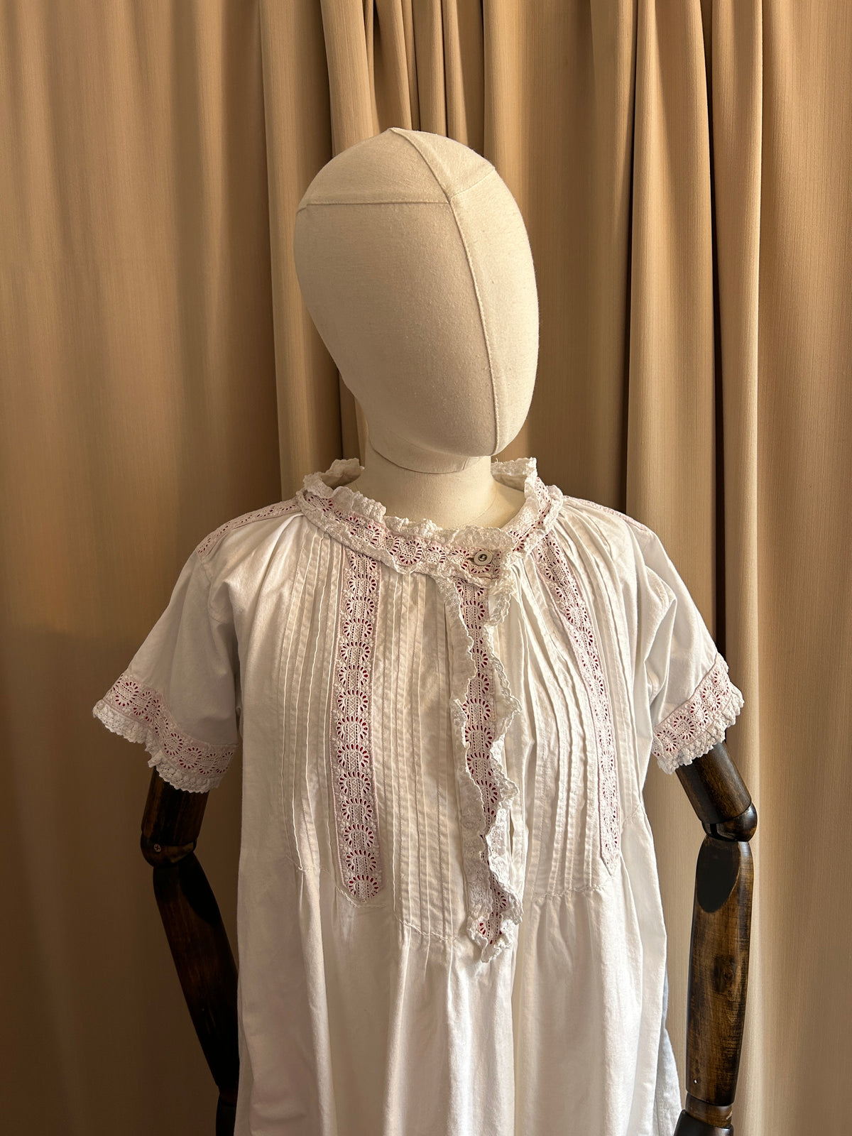 French Nightgown with Red Banding