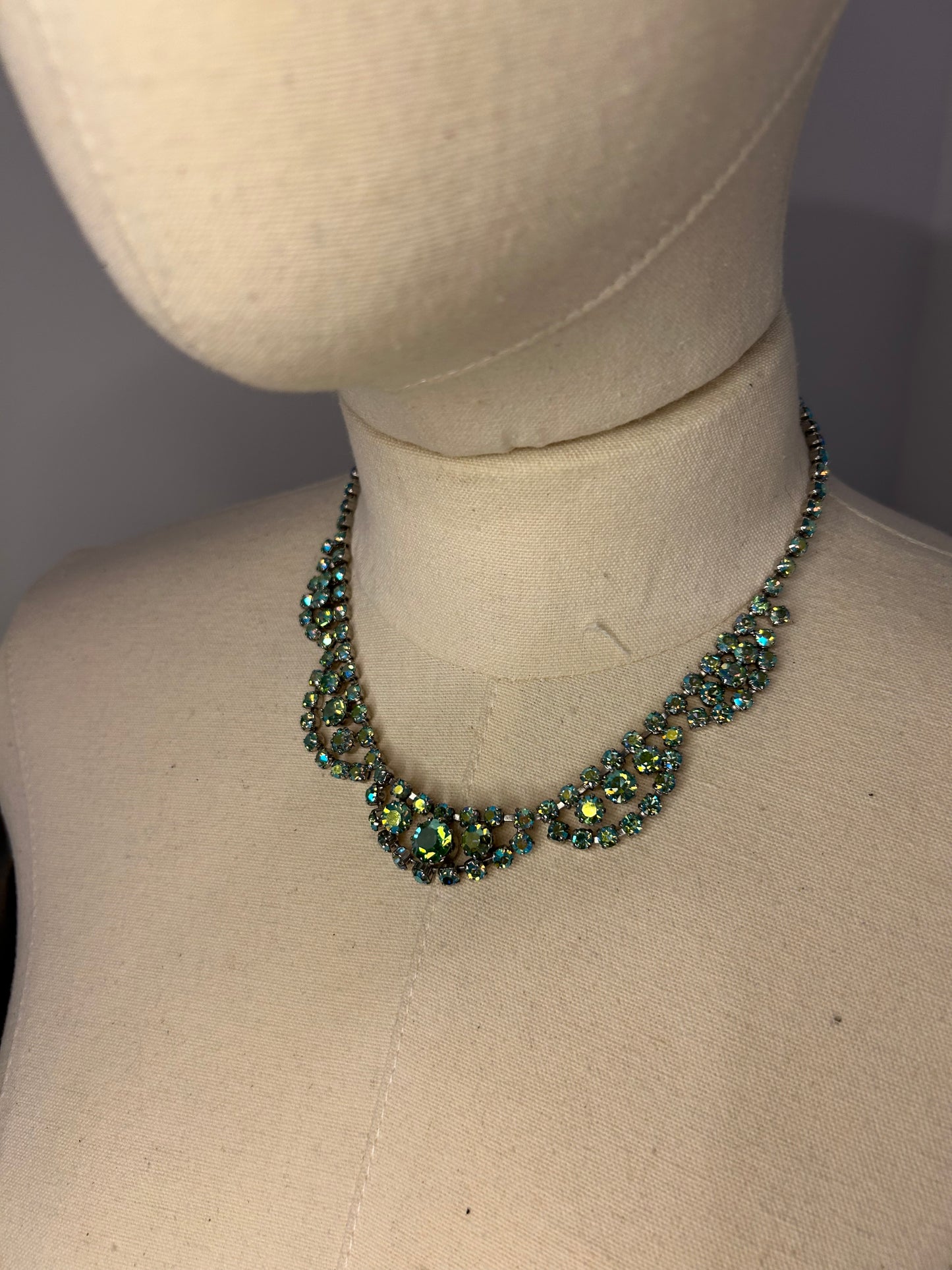 Green Rhinestone Necklace