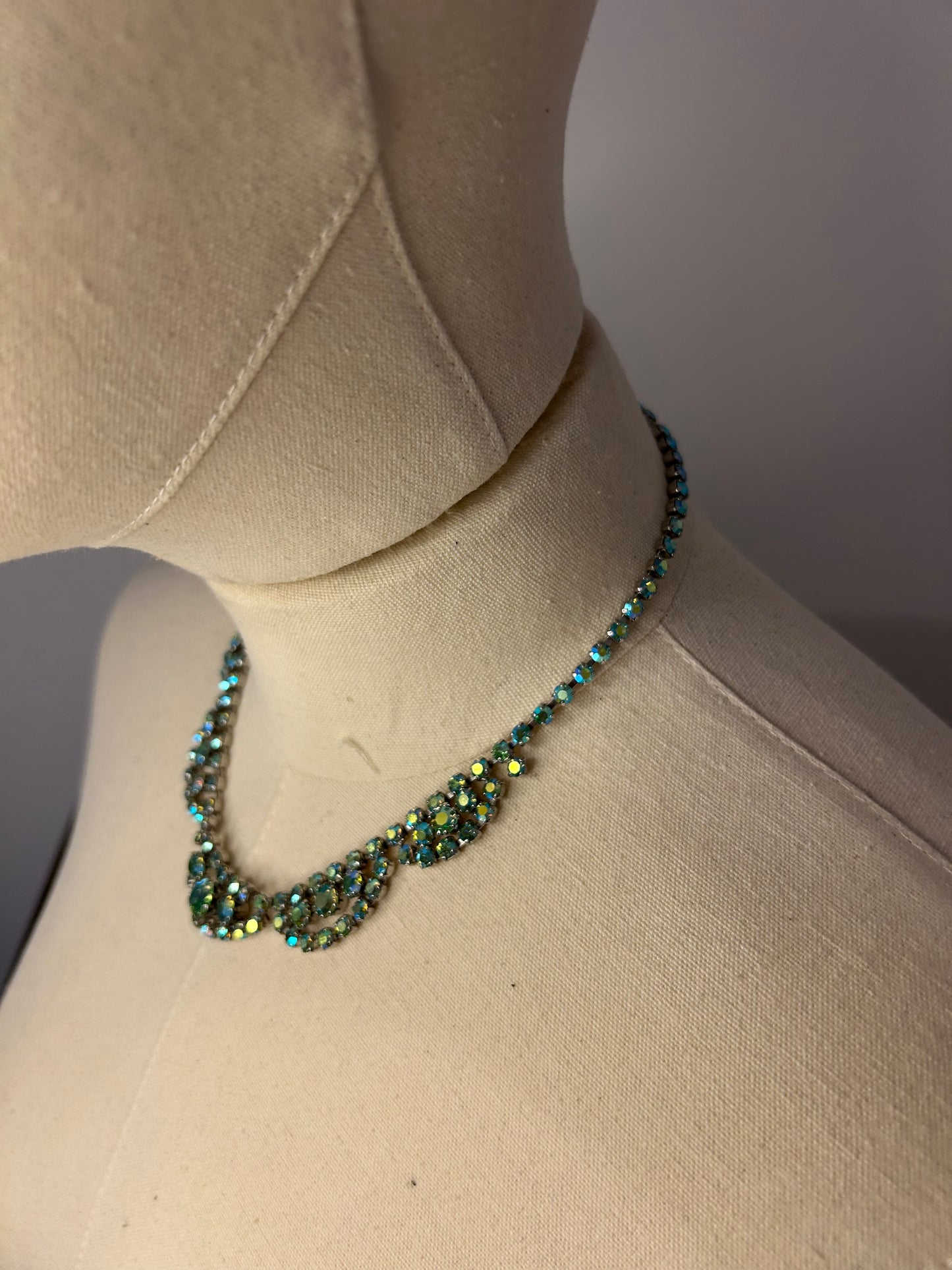 Green Rhinestone Necklace