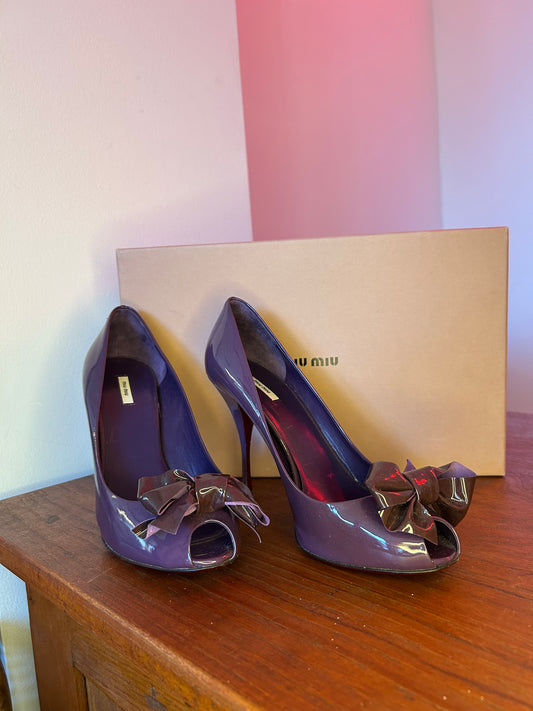 Miumiu Patent Purple Heels