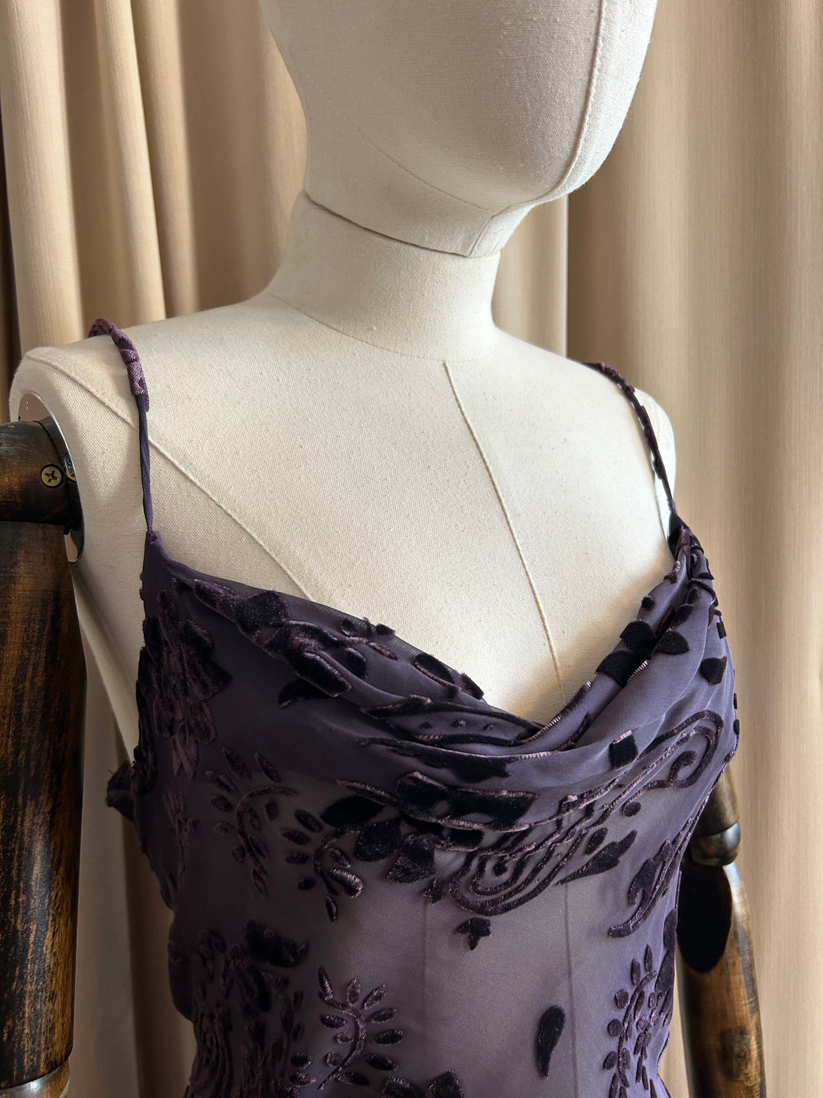 90s Devoré Bias Cut Gown