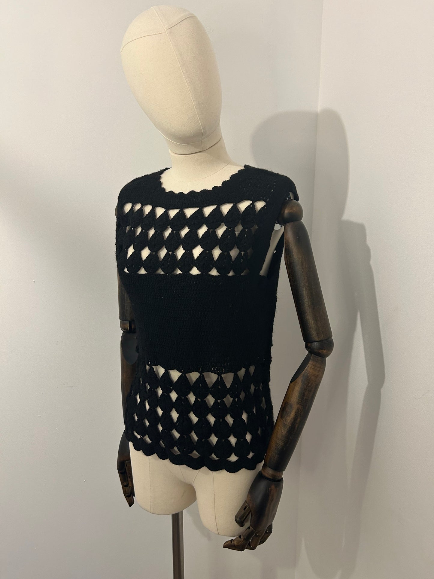 Black Hand Crochet Tank