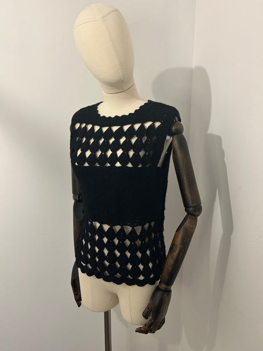 Black Hand Crochet Tank