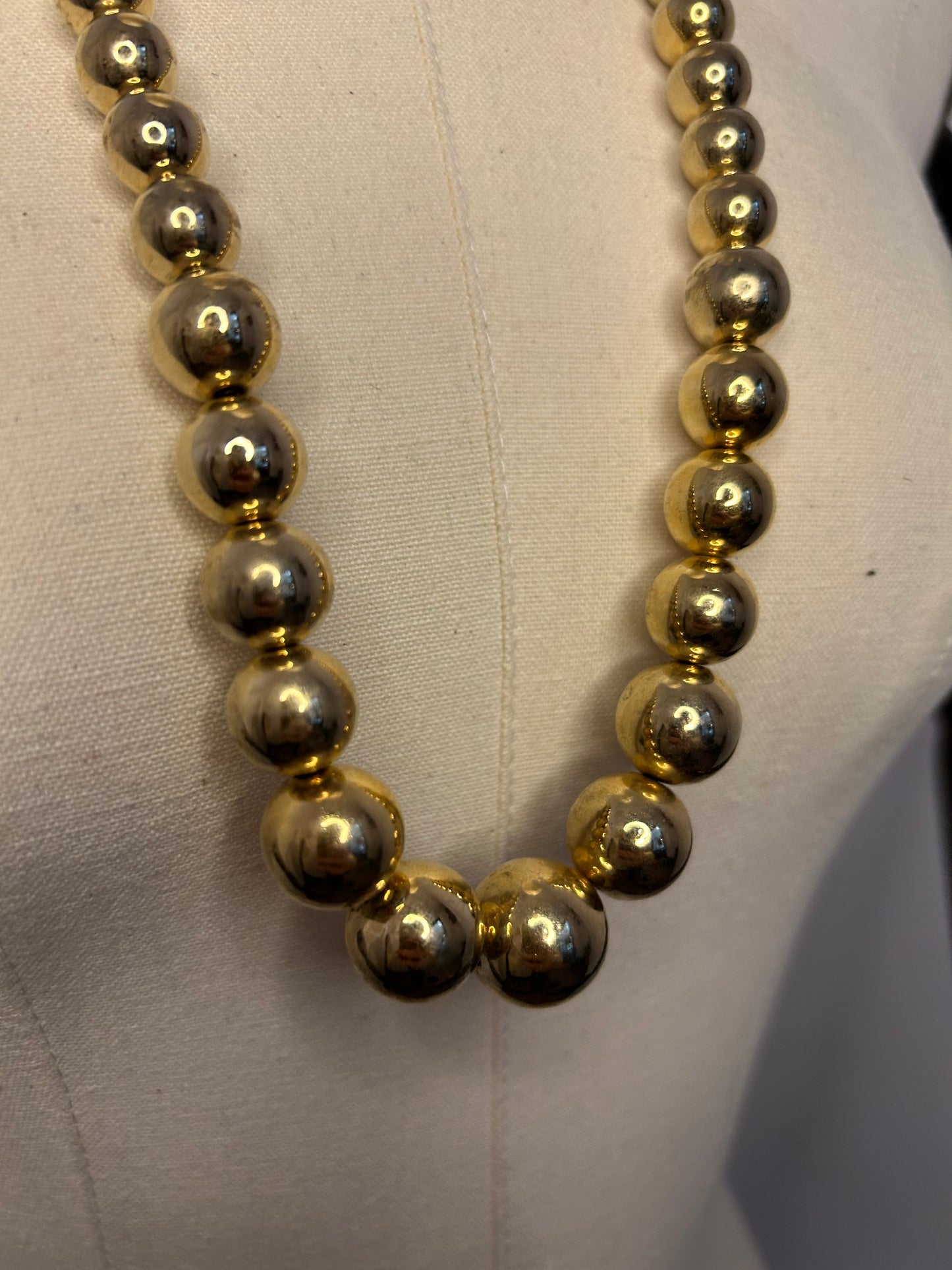 Long Gold Ball Necklace
