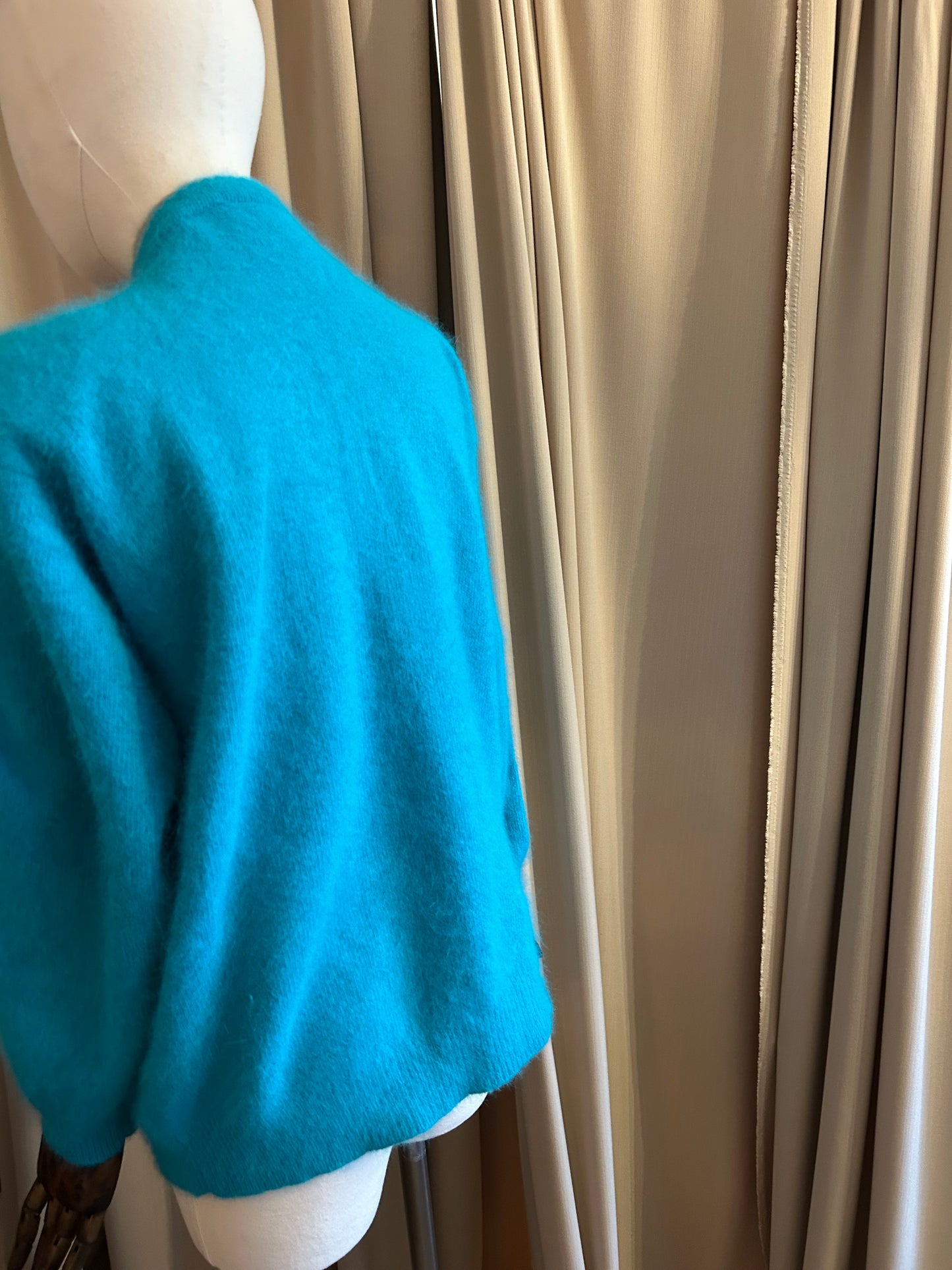 Turquoise Angora Cardigan