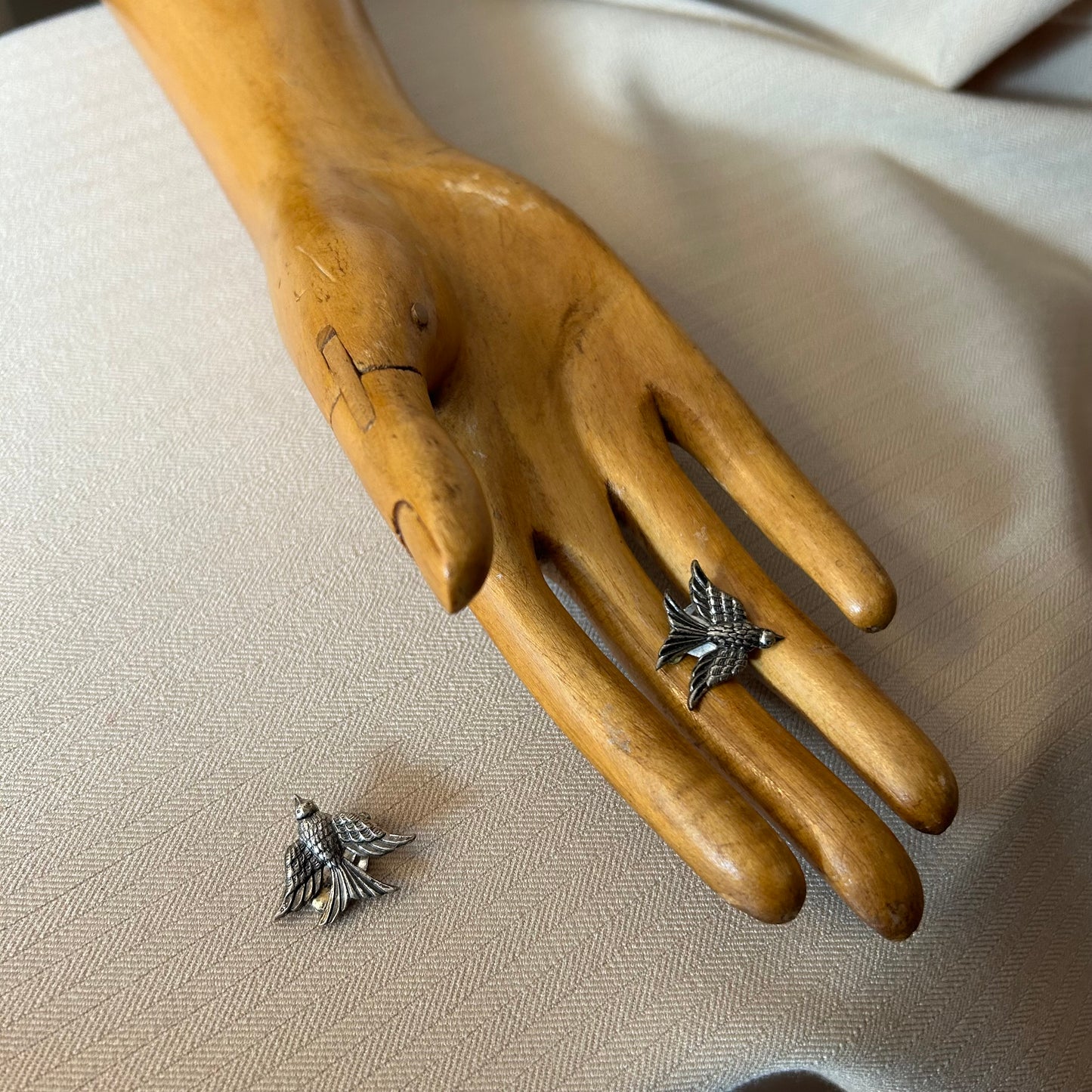 Silver Tone Swallows Clip Ons