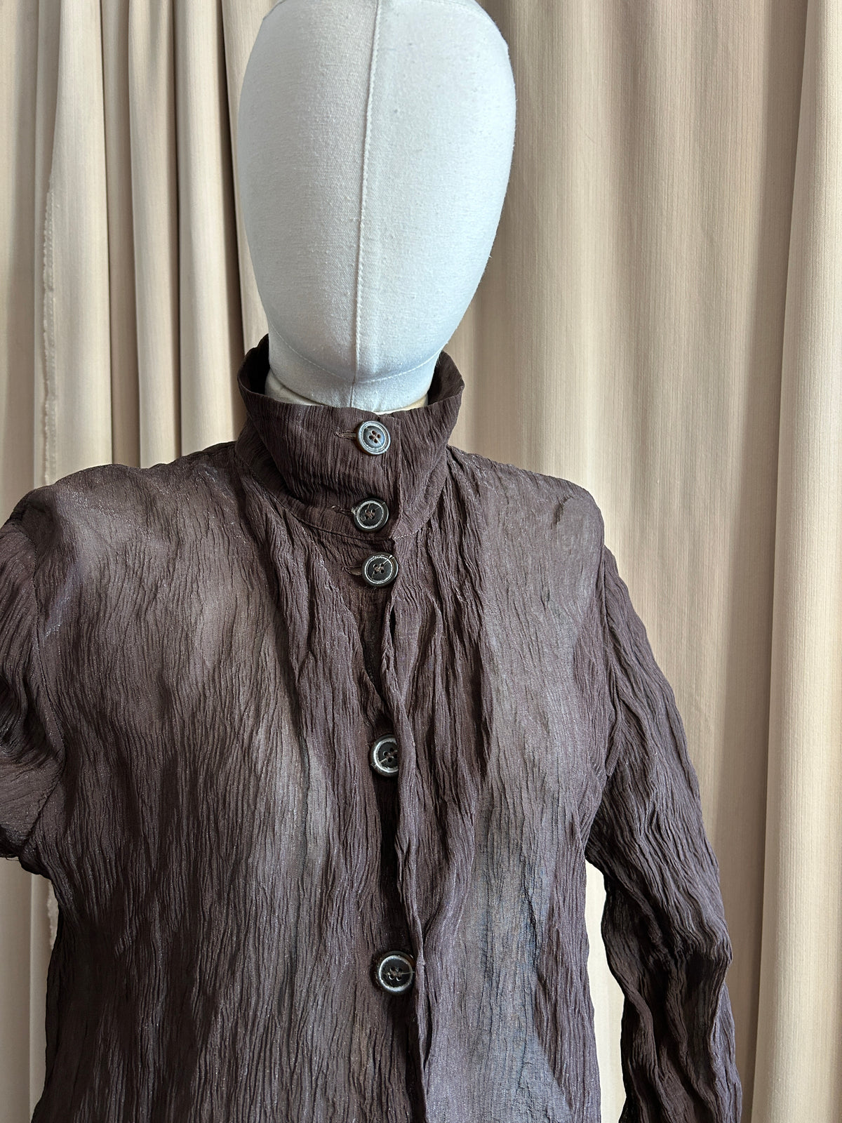 Brown Crinkle Shirt