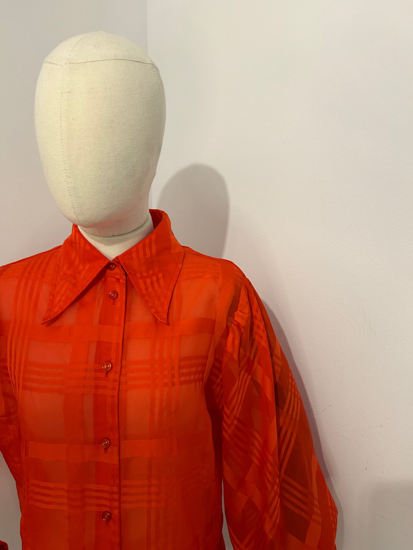 Balloon Sleeve Tomato Blouse