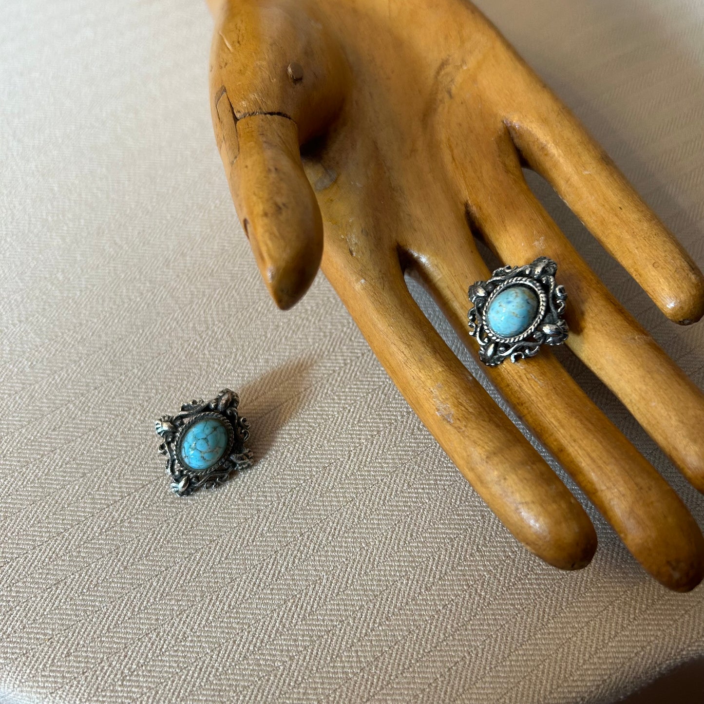 Silver and Turquoise Clip ons