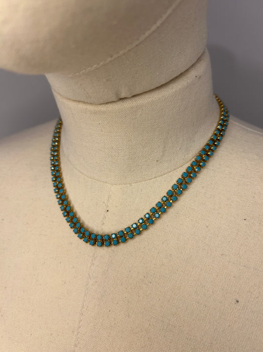 Turquoise Diamanté necklace