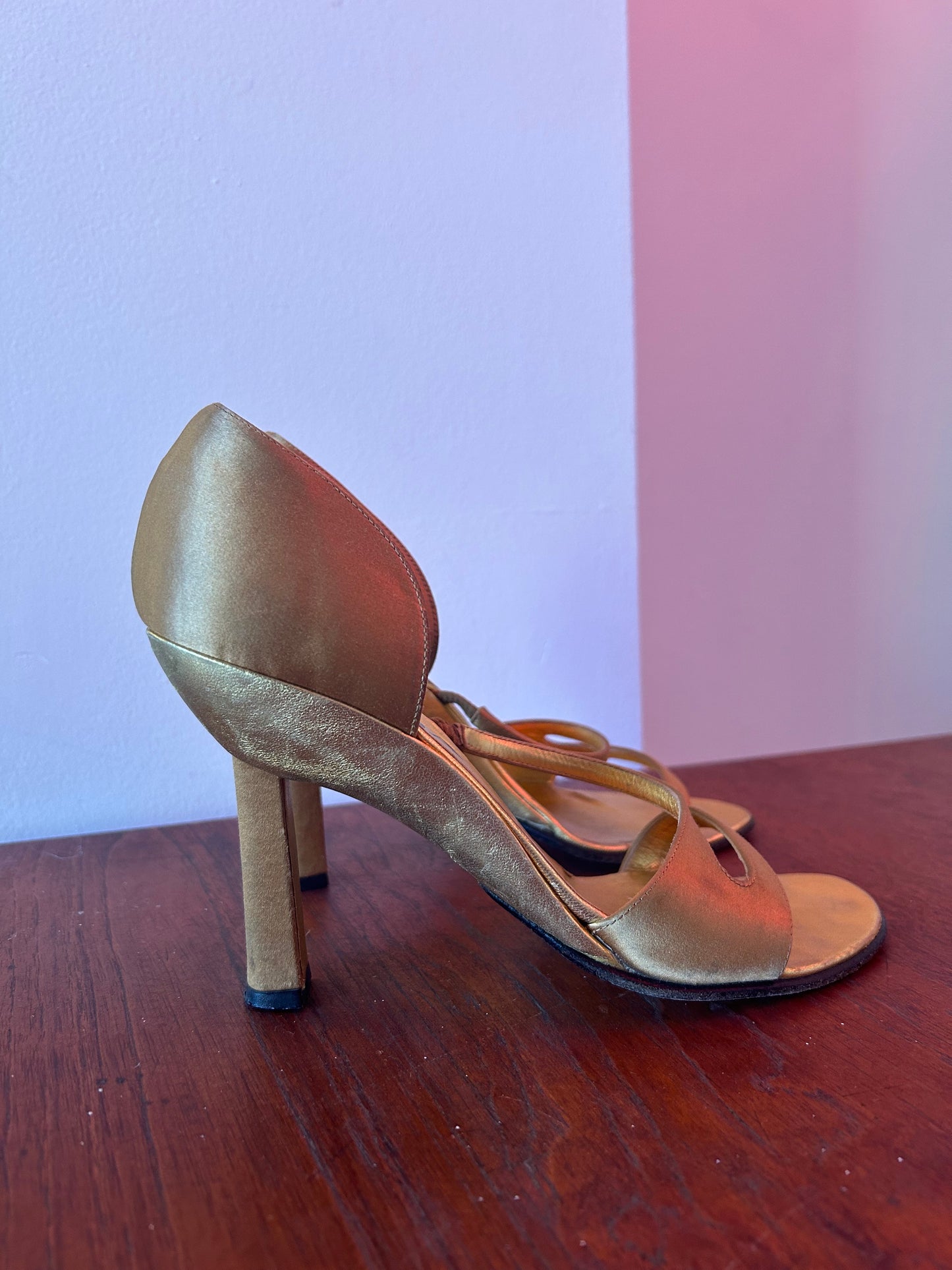 90s Prada Gold Heels