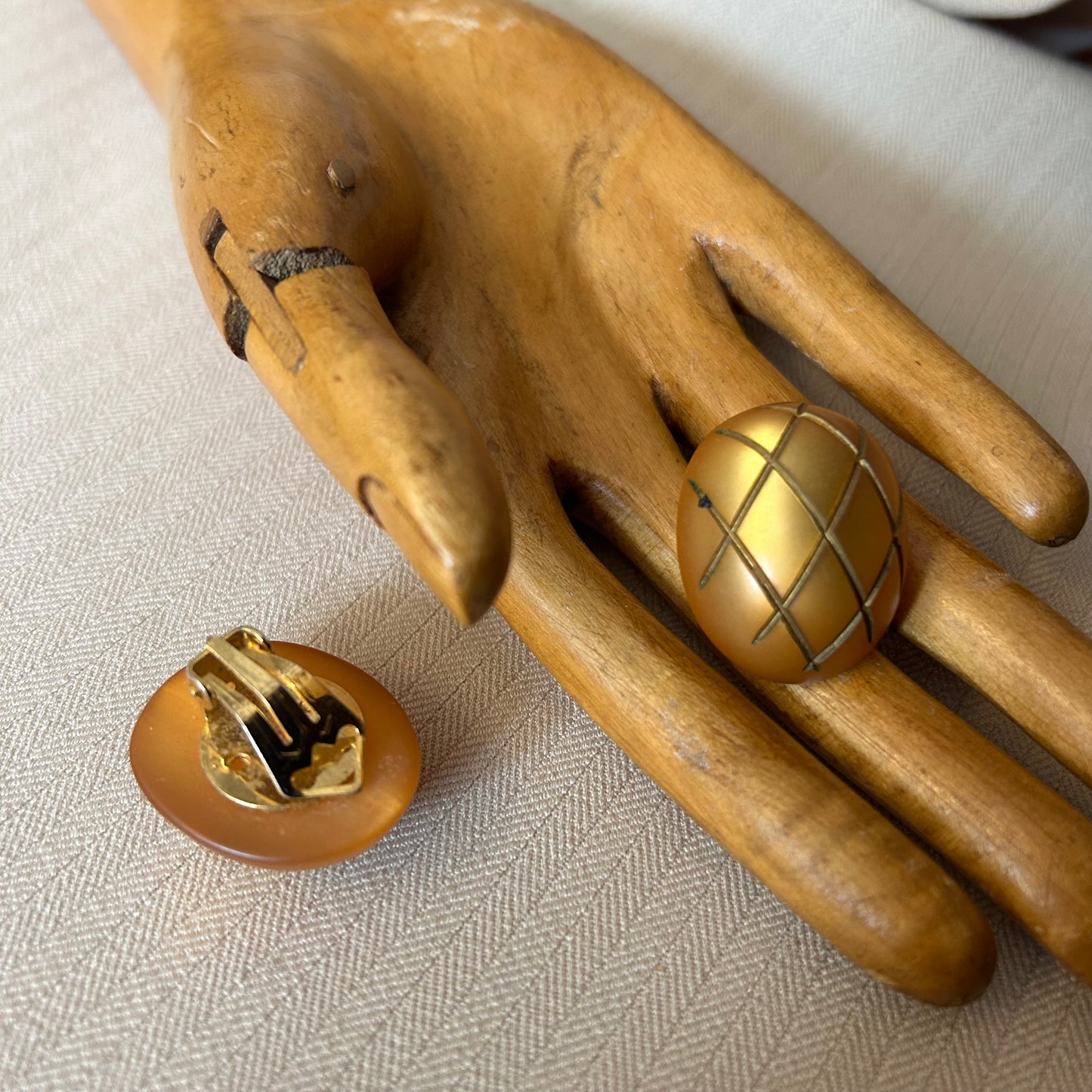 Carved Lucite Clip Ons