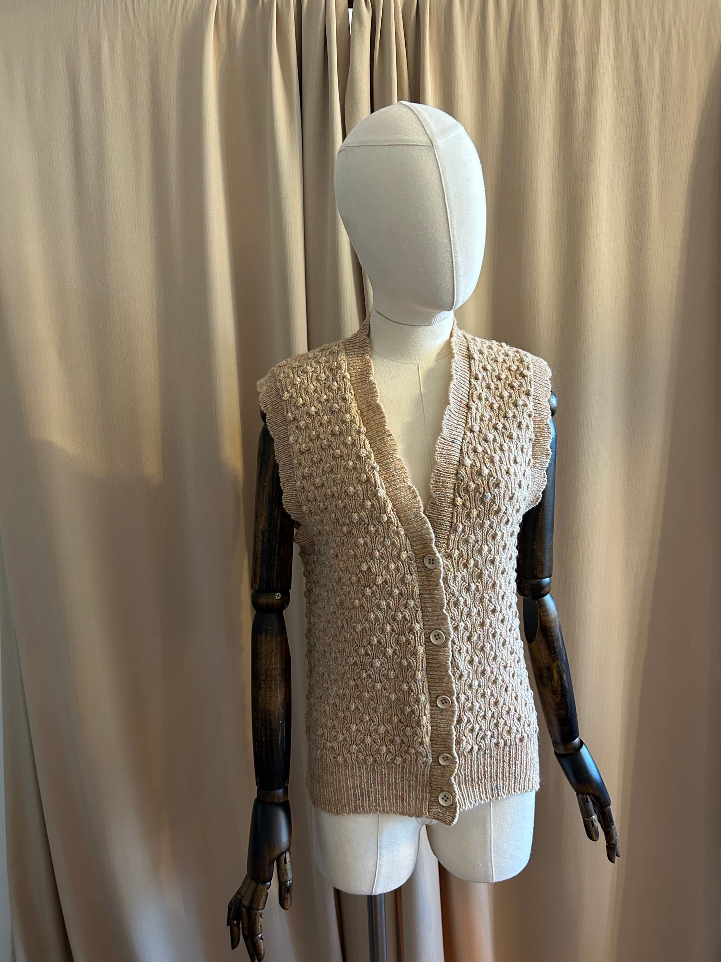 Caramel Popcorn Knit Waistcoat