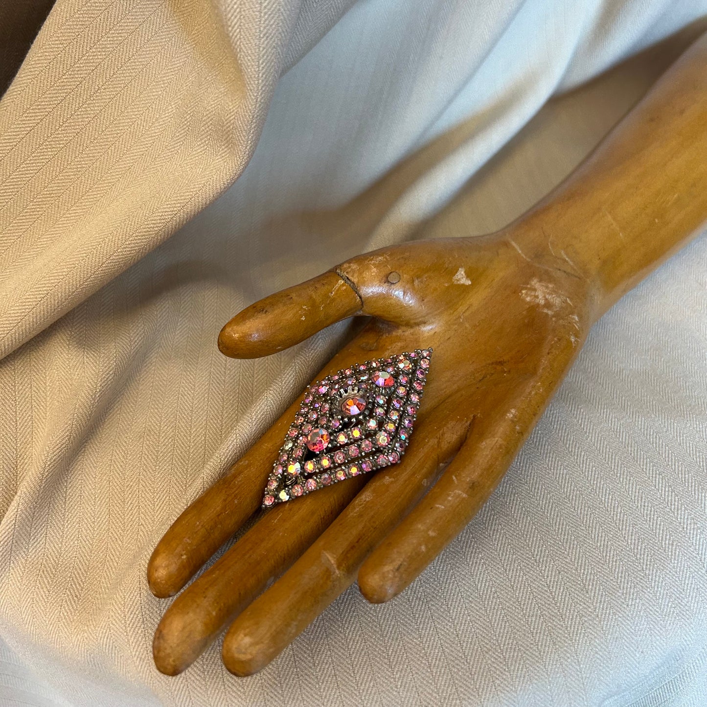Pink Rhinestone Brooch