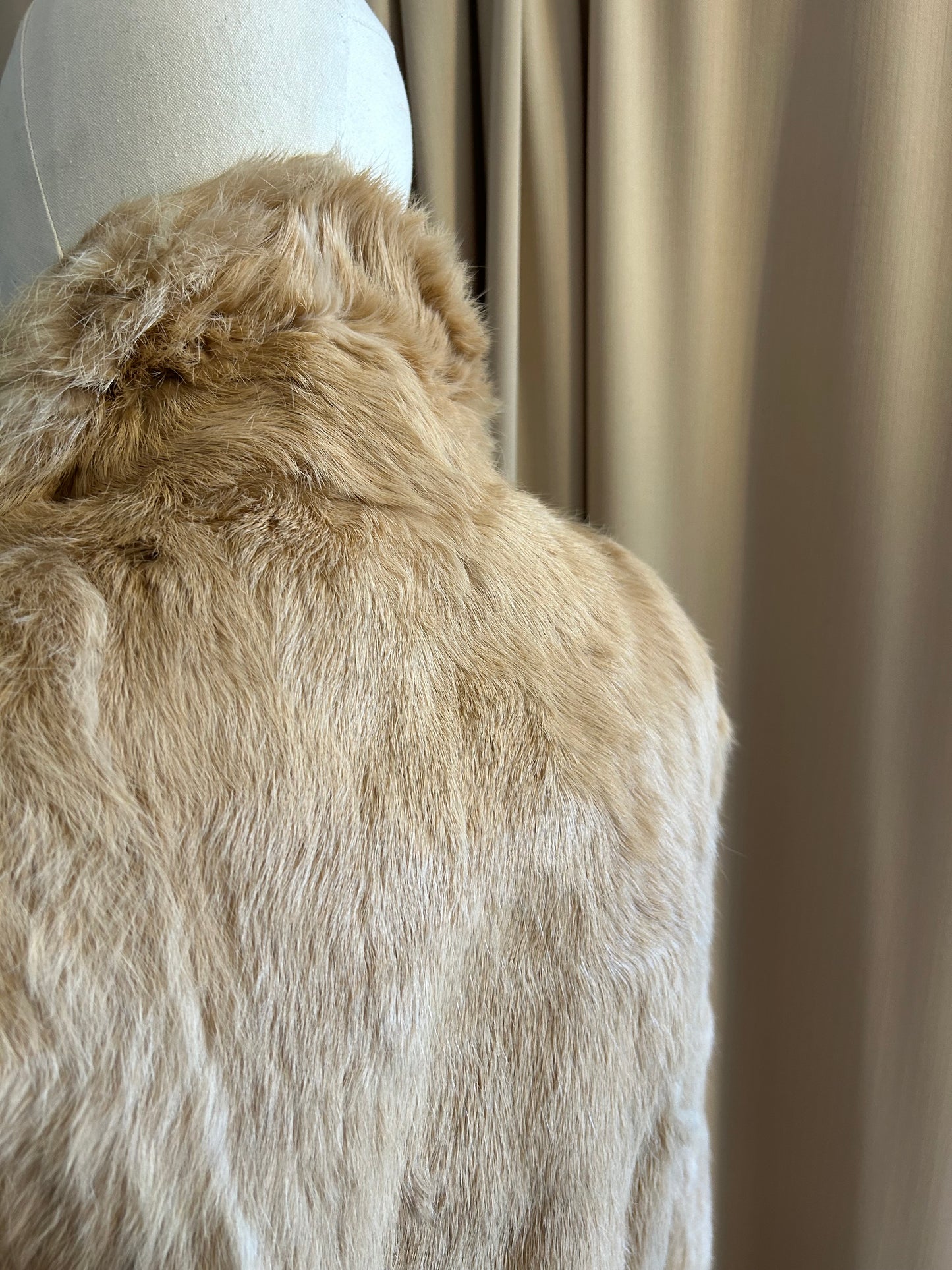 Belted Rabbit Fur Coat