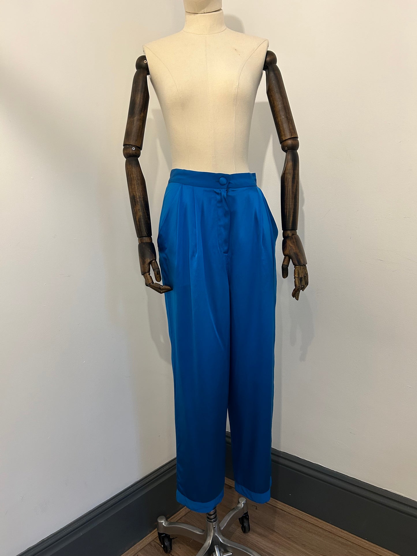 Electric Blue Silk Trousers by Christina Stambolian