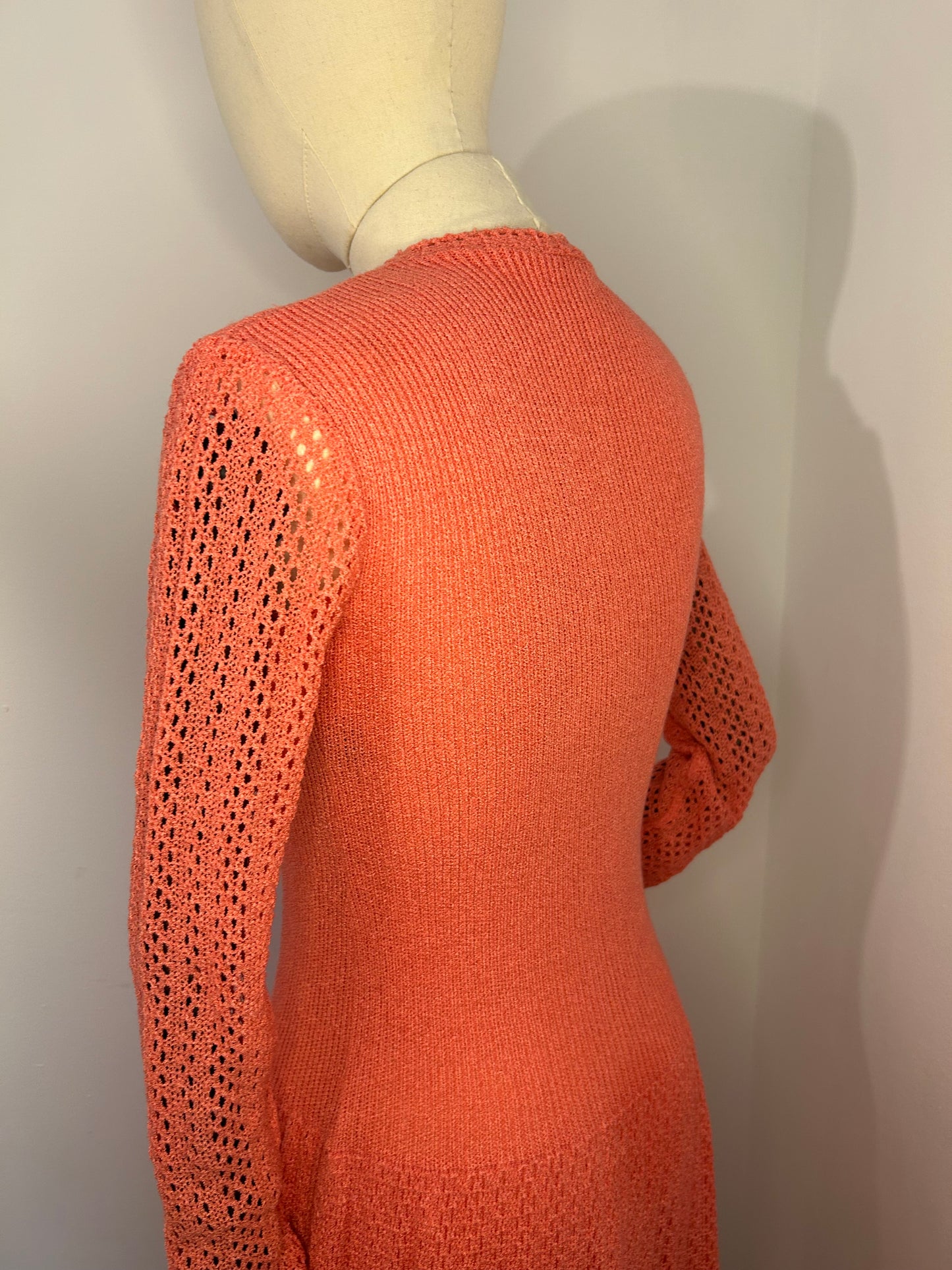 Coral knitted dress